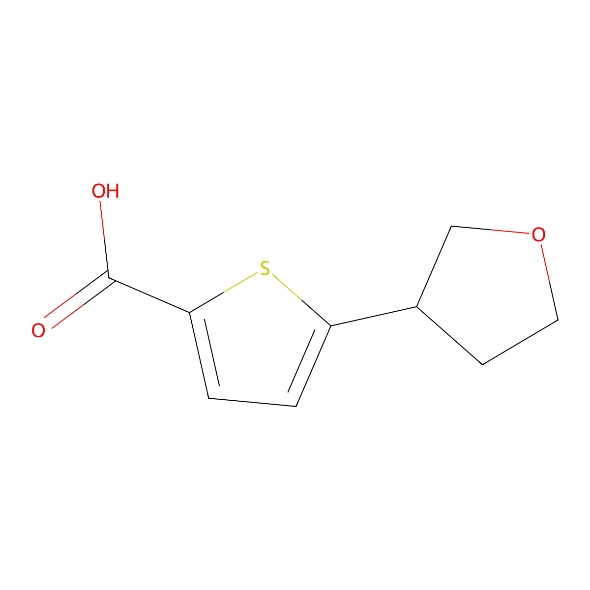 5-(Oxolan-3-yl)thiophene-2-carboxylic acid molecular structure, CAS 1595820-65-7