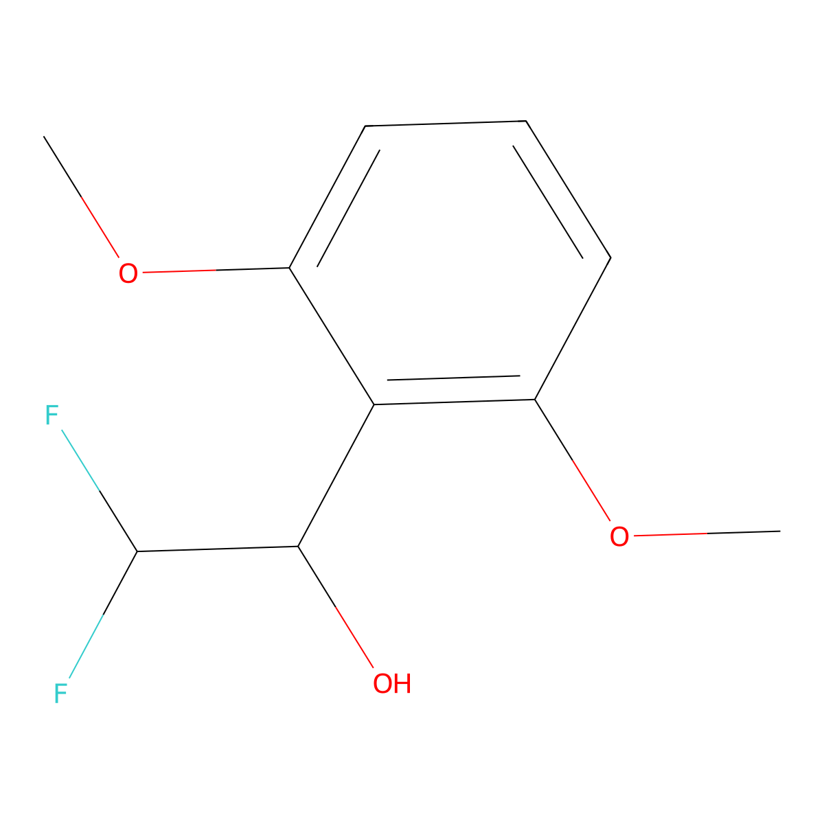 1-(2,6-Dimethoxyphenyl)-2,2-difluoroethan-1-ol molecular structure, CAS 1595826-60-0