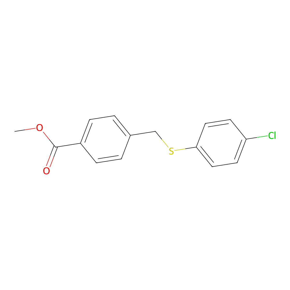 Methyl 4-{[(4-chlorophenyl)thio]methyl}benzoate molecular structure, CAS 159583-99-0
