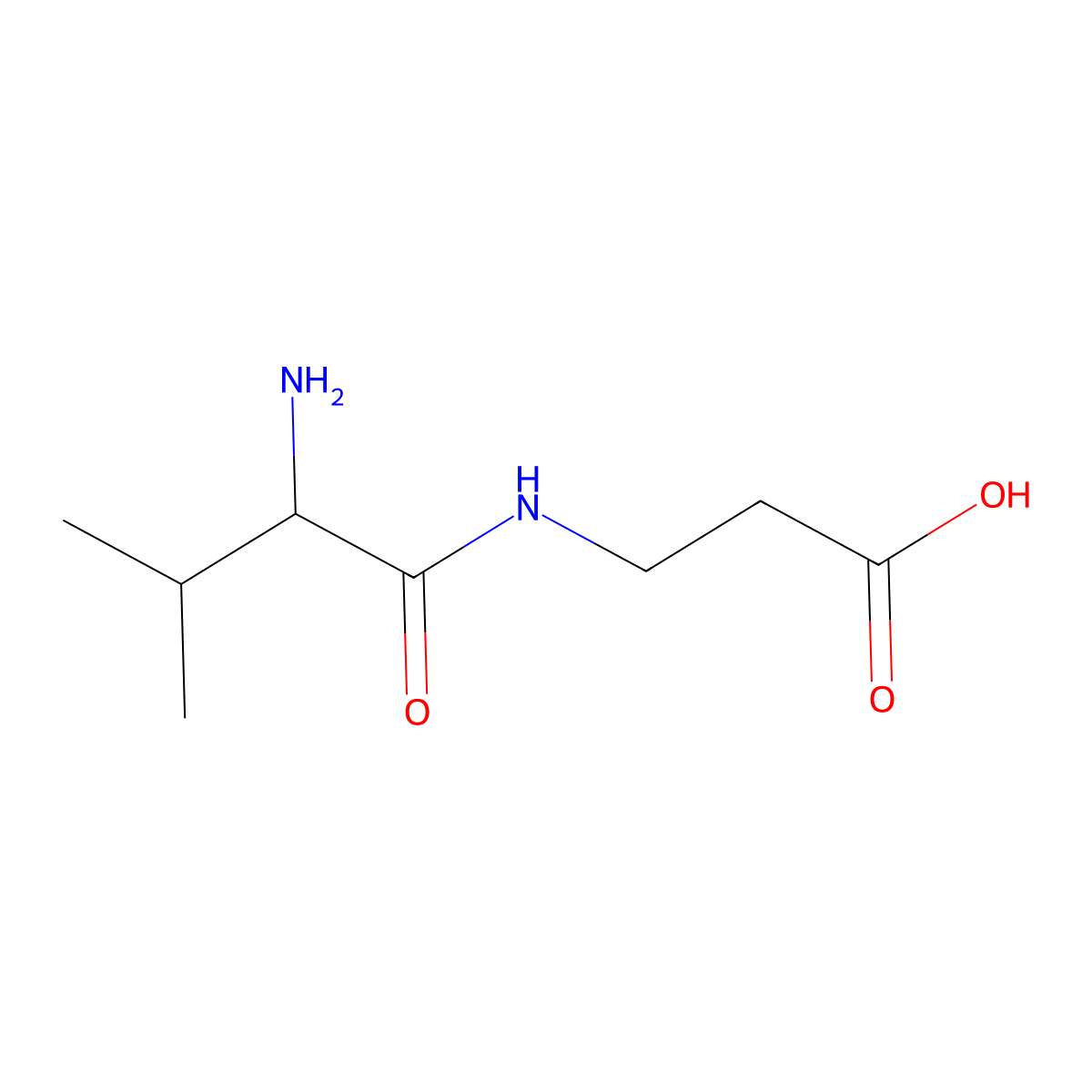 3-(2-Amino-3-methylbutanamido)propanoic acid molecular structure, CAS 1595836-61-5
