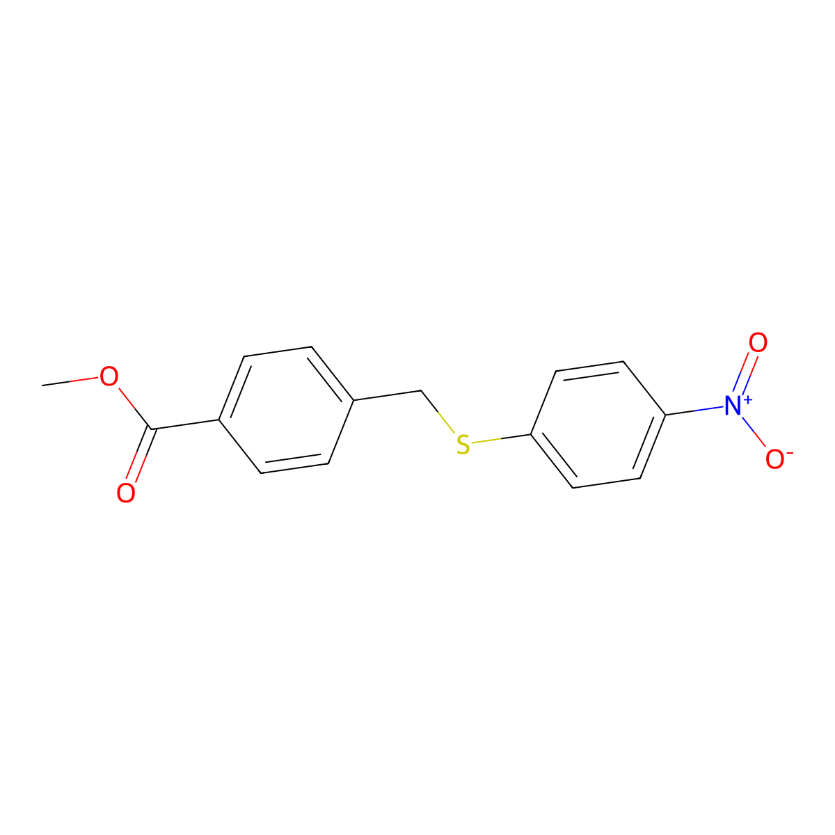 Methyl 4-[(4-nitrophenyl)sulfanylmethyl]benzoate molecular structure, CAS 159584-01-7