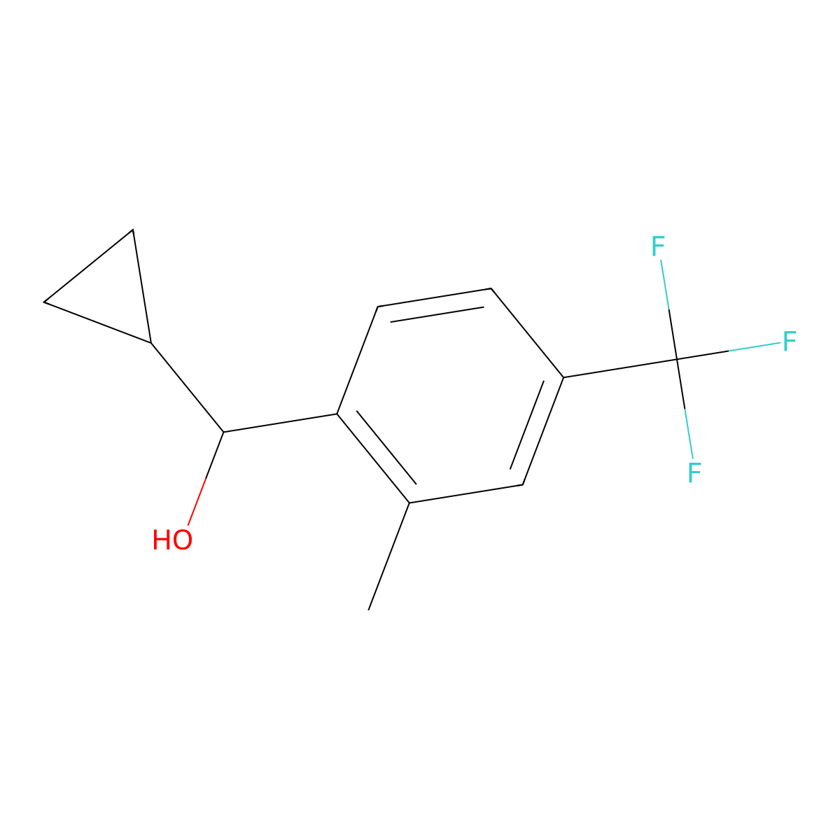 alpha-Cyclopropyl-2-methyl-4-(trifluoromethyl)benZenemethanol molecular structure, CAS 1595844-36-2