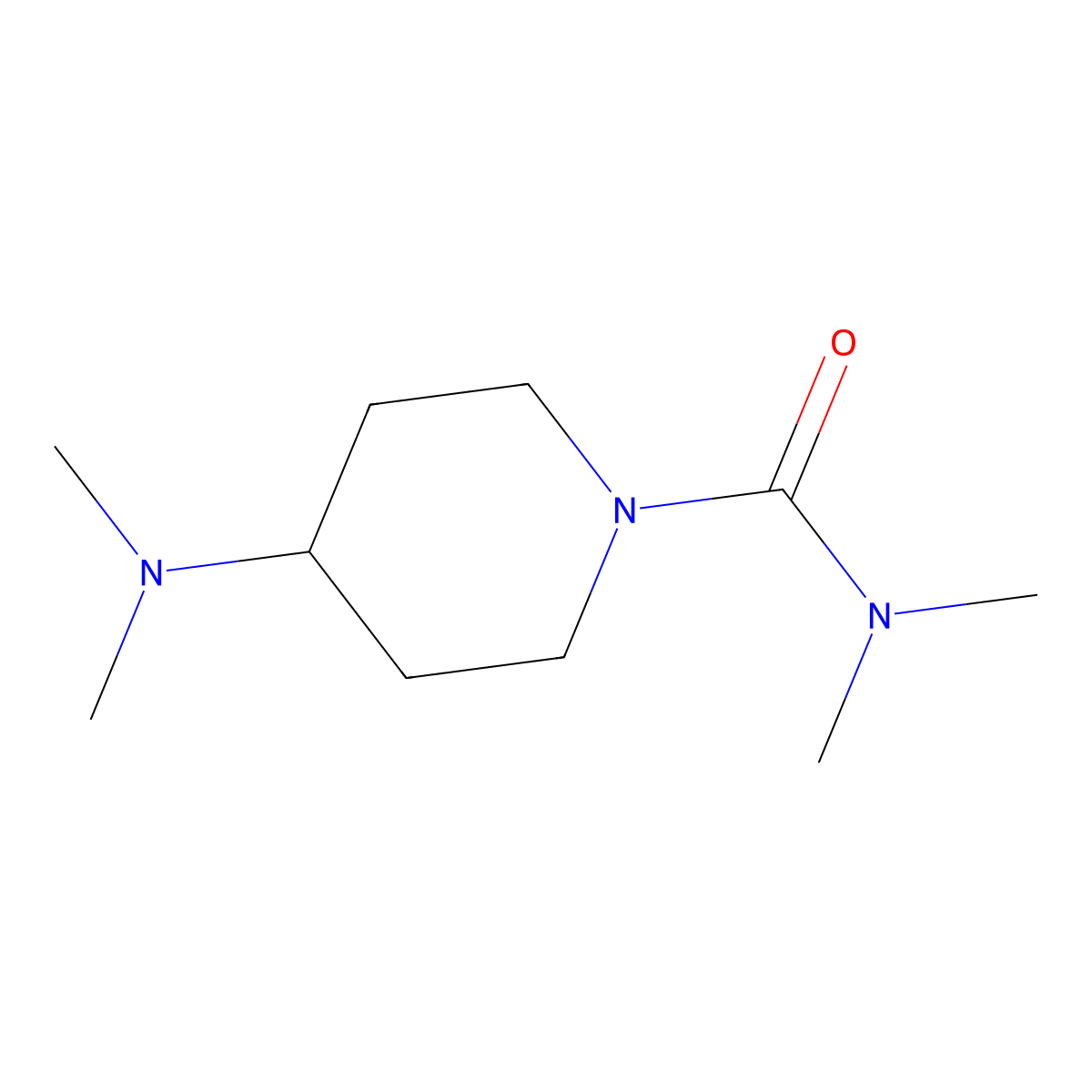 4-(dimethylamino)-N,N-dimethylpiperidine-1-carboxamide molecular structure, CAS 1595845-22-9