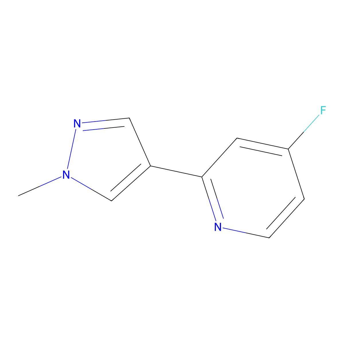 4-Fluoro-2-(1-methyl-1H-pyrazol-4-yl)pyridine molecular structure, CAS 1595860-49-3