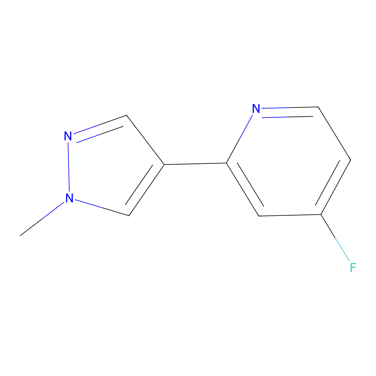 4-Fluoro-2-(1-methyl-1H-pyrazol-4-yl)pyridine molecular structure, CAS 1595860-49-3