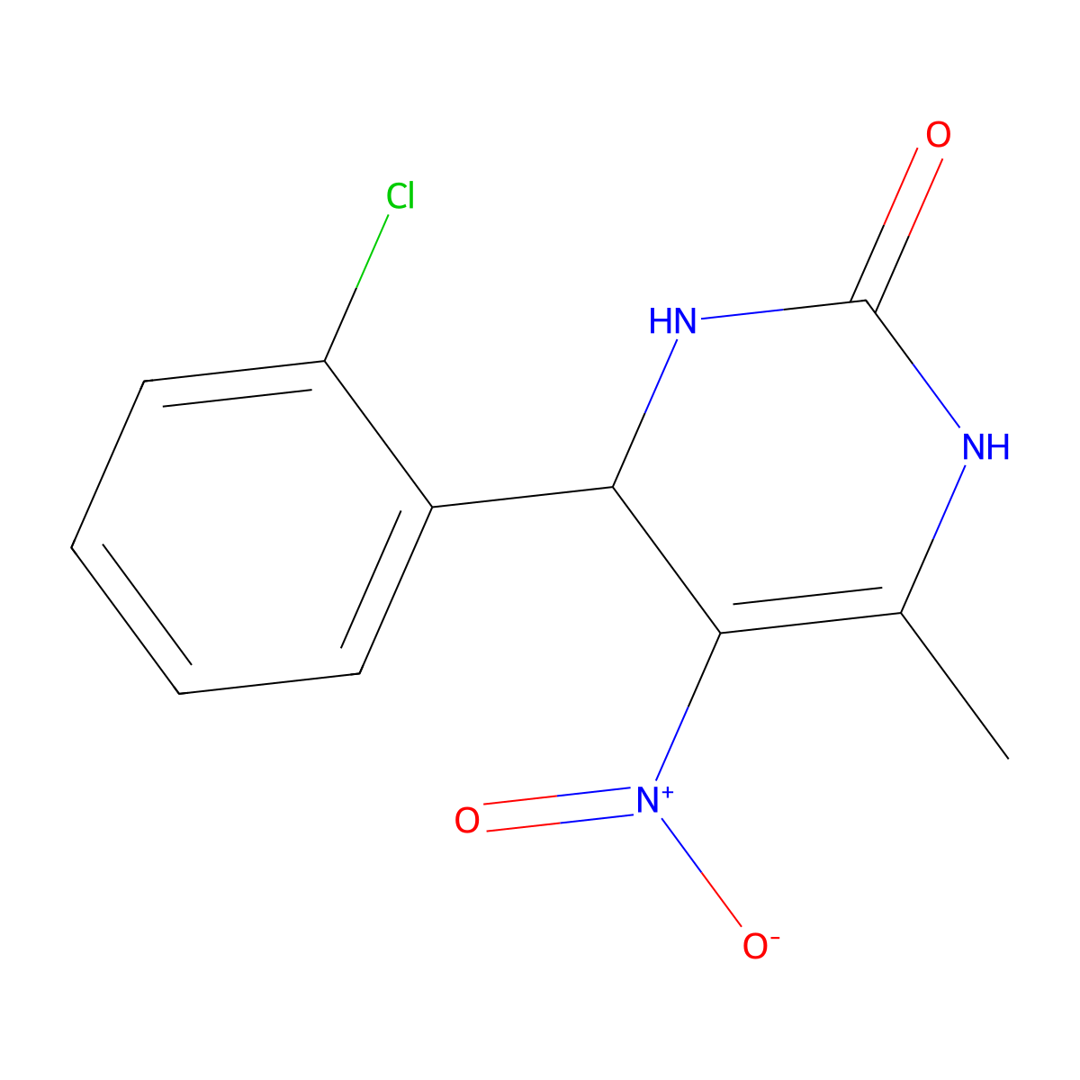 4-(2-chlorophenyl)-6-methyl-5-nitro-3,4-dihydro-1H-pyrimidin-2-one molecular structure, CAS 159587-37-8