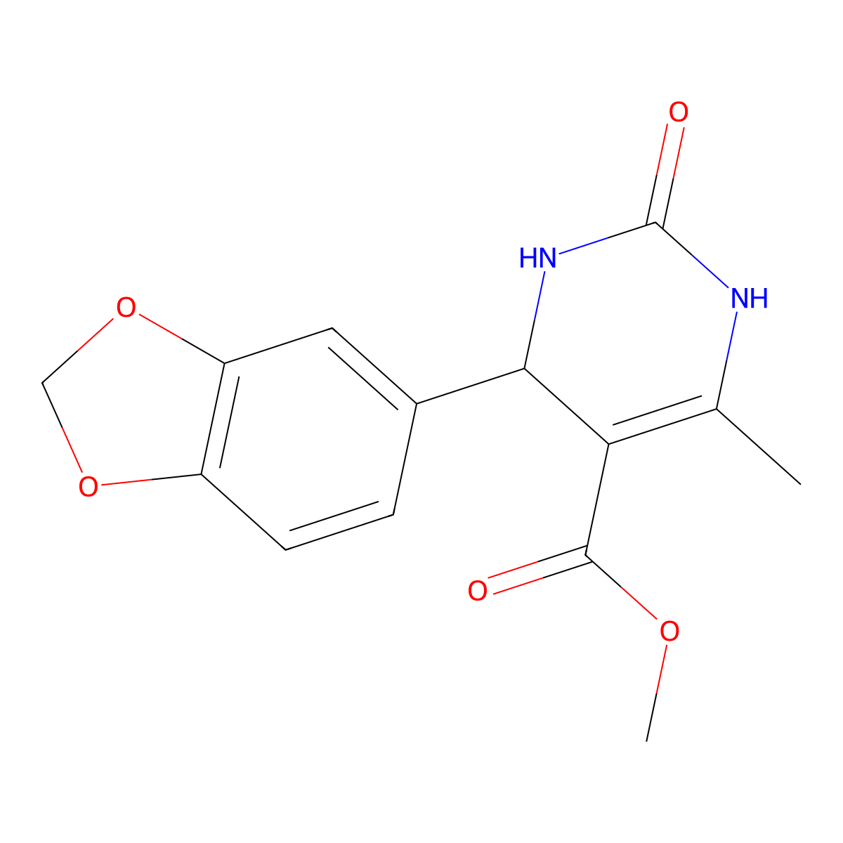 methyl 4-(1,3-benzodioxol-5-yl)-6-methyl-2-oxo-3,4-dihydro-1H-pyrimidine-5-carboxylate molecular structure, CAS 159587-53-8