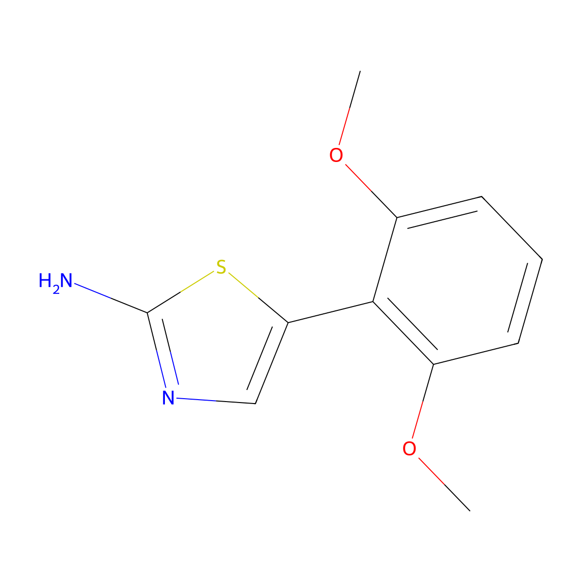 5-(2,6-Dimethoxyphenyl)thiazol-2-amine molecular structure, CAS 1595870-31-7