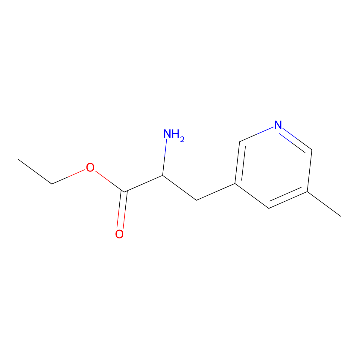 Ethyl 2-amino-3-(5-methylpyridin-3-yl)propanoate molecular structure, CAS 1595883-50-3