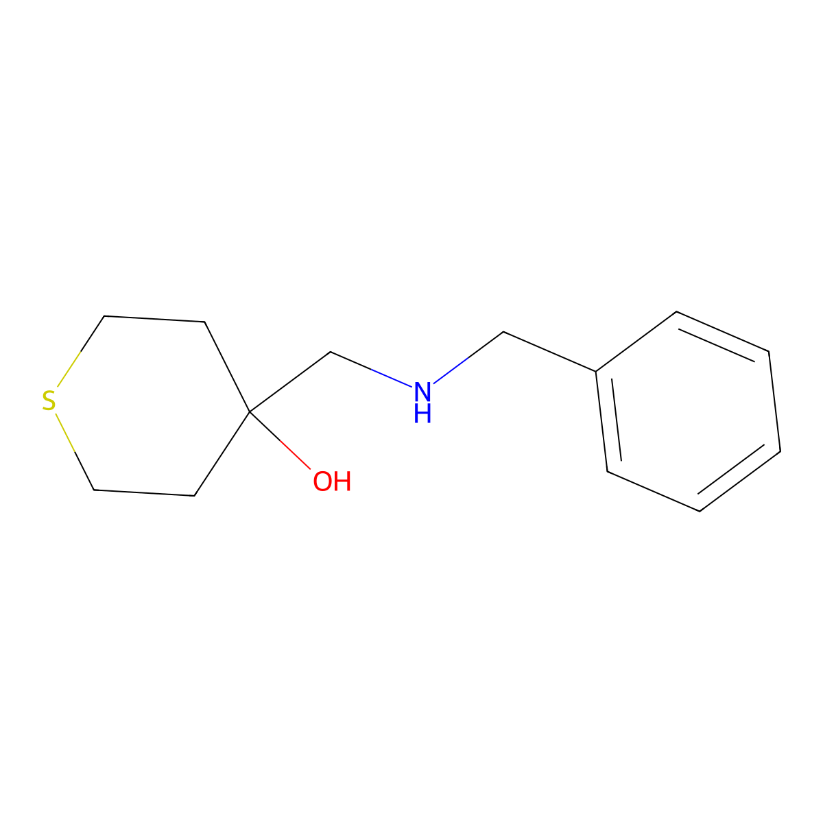 4-[(Benzylamino)methyl]thian-4-ol molecular structure, CAS 1595887-29-8