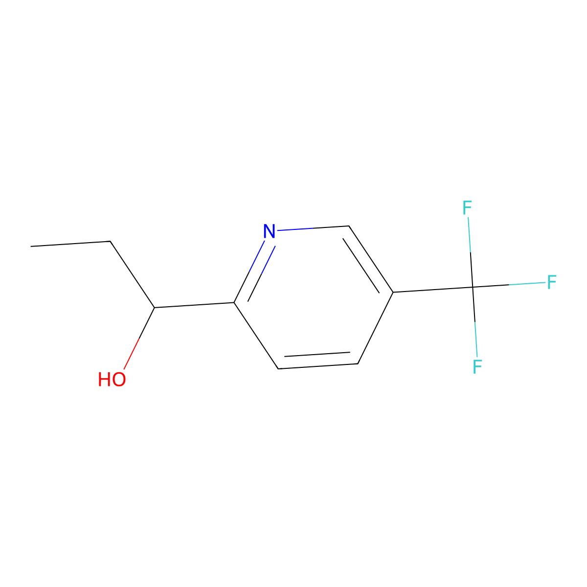 1-[5-(Trifluoromethyl)-2-pyridyl]-1-propanol molecular structure, CAS 1595889-36-3