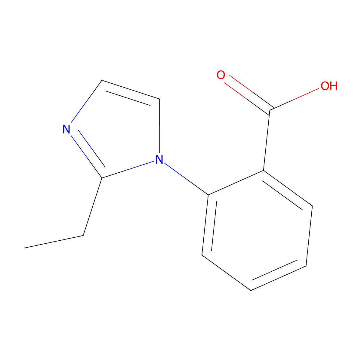 2-(2-ethyl-1H-imidazol-1-yl)benzoic acid molecular structure, CAS 159589-72-7