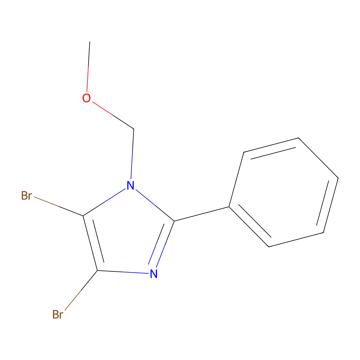 4,5-Dibromo-1-(methoxymethyl)-2-phenyl-1H-imidazole molecular structure, CAS 159589-94-3