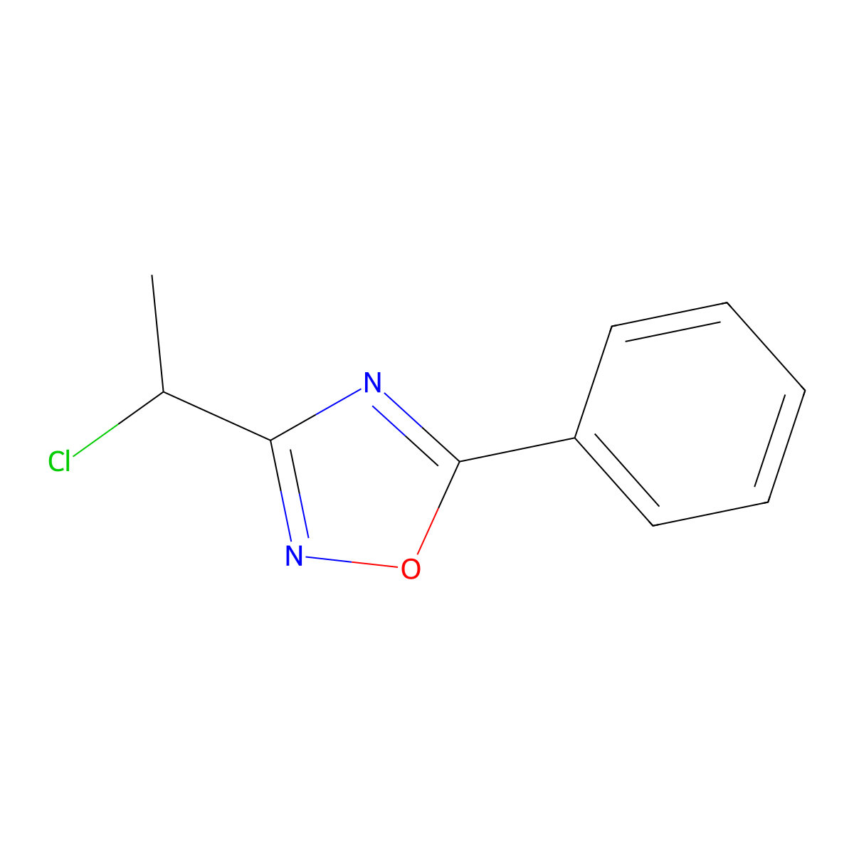 3-(1-Chloroethyl)-5-phenyl-1,2,4-oxadiazole molecular structure, CAS 1595895-58-1