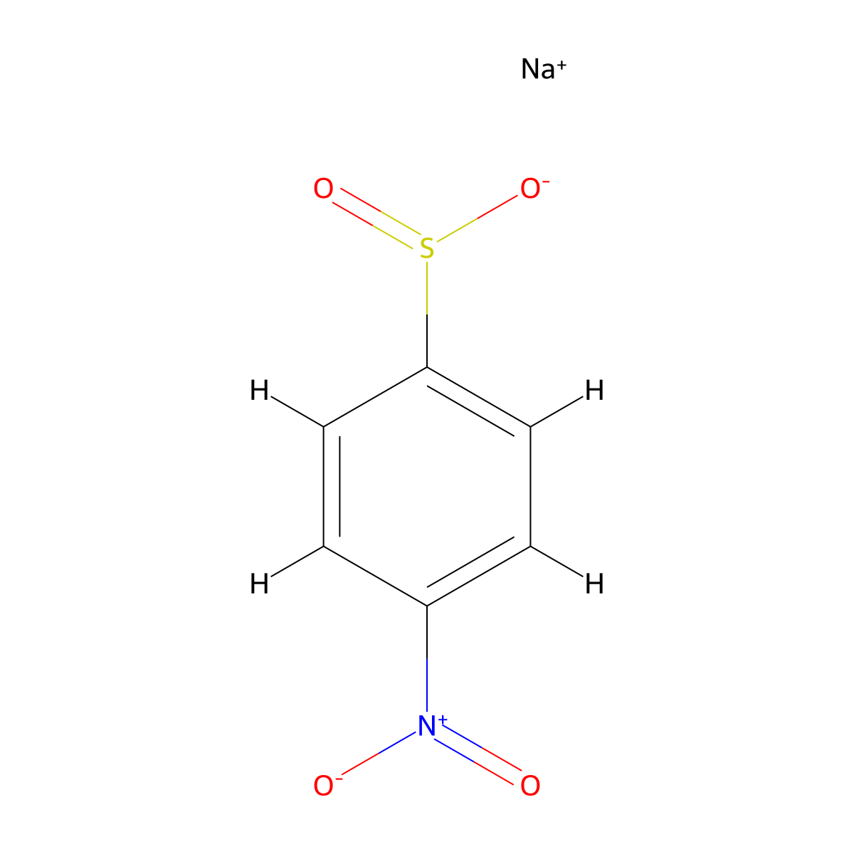 Sodium 4-nitrobenzene-1-sulfinate molecular structure, CAS 15959-31-6