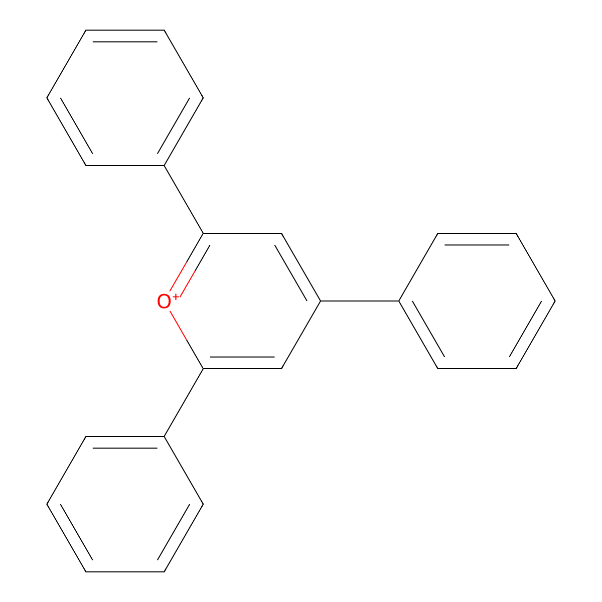 2,4,6-Triphenylpyrylium molecular structure, CAS 15959-35-0
