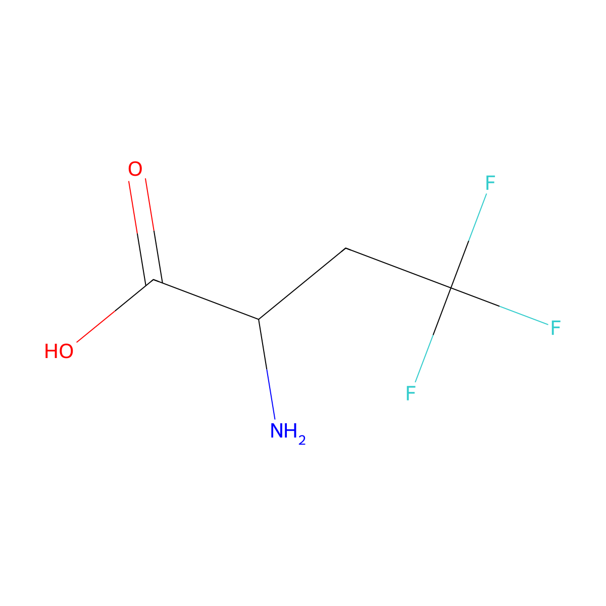 2-Amino-4,4,4-trifluorobutanoic acid molecular structure, CAS 15959-93-0