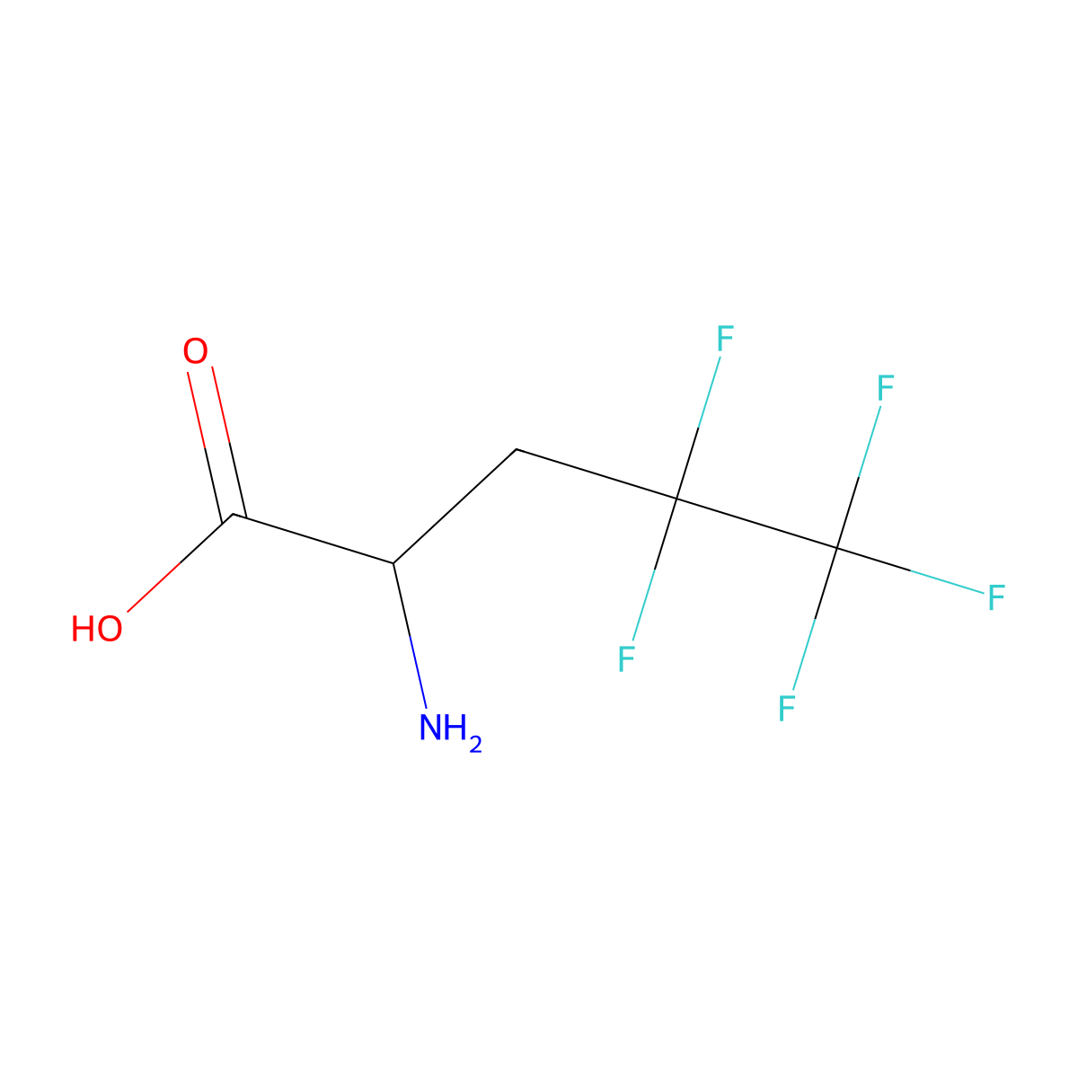 2-Amino-4,4,5,5,5-pentafluoropentanoic acid molecular structure, CAS 15959-97-4