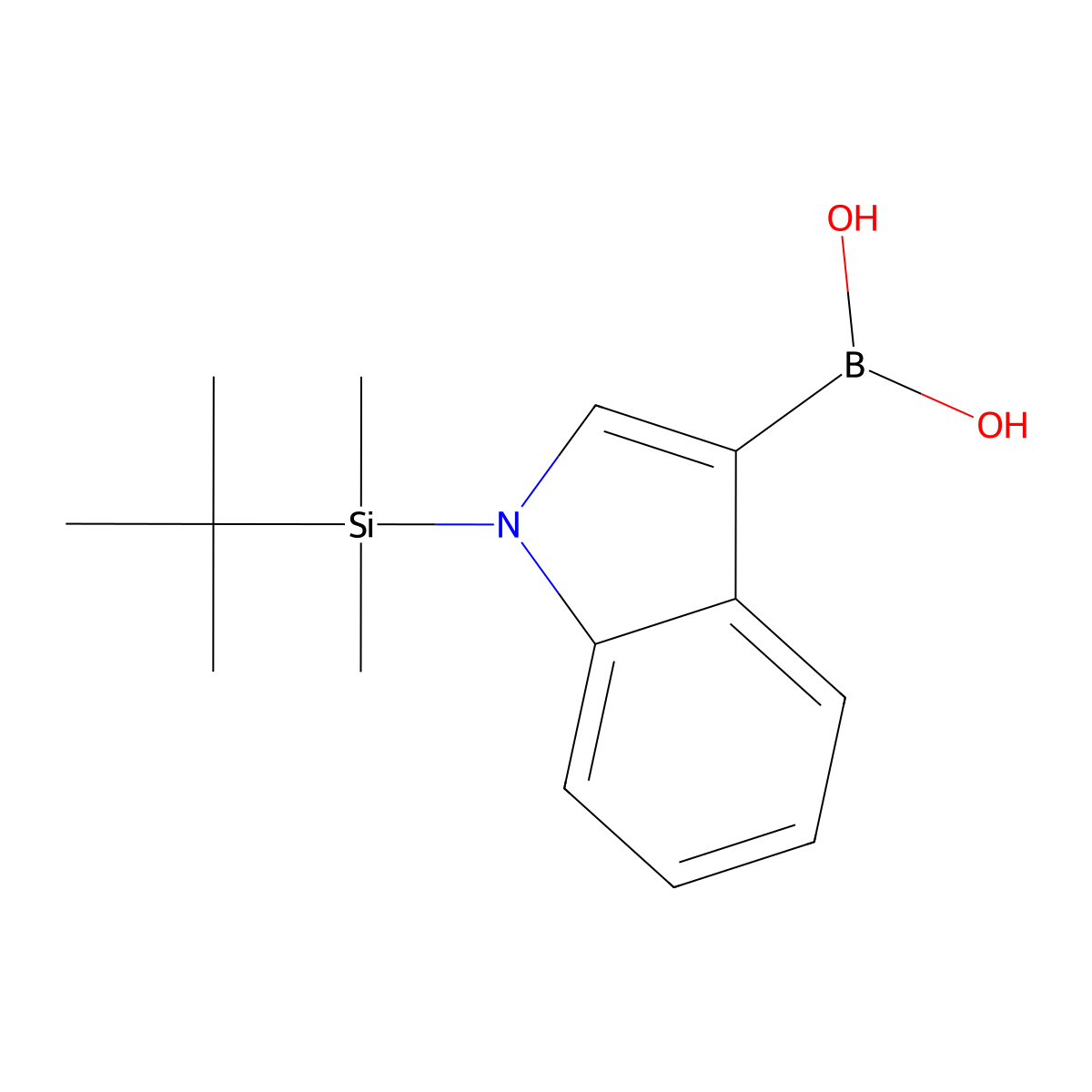 Boronic acid, [1-[(1,1-dimethylethyl)dimethylsilyl]-1H-indol-3-yl]- molecular structure, CAS 159590-02-0