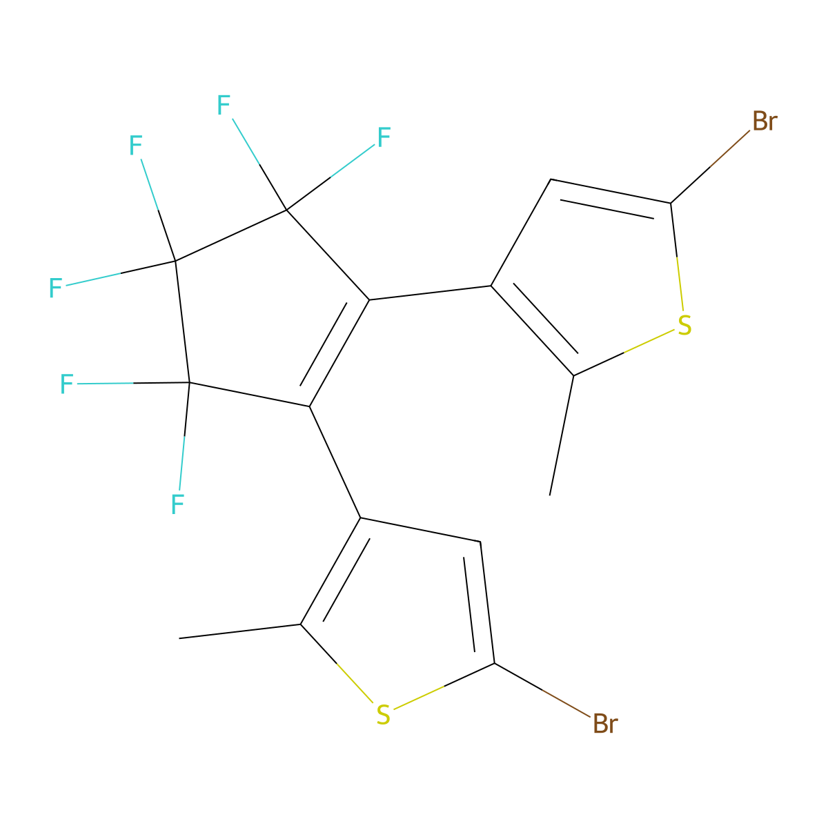 3,3'-(Perfluorocyclopent-1-ene-1,2-diyl)bis(5-bromo-2-methylthiophene) molecular structure, CAS 159590-16-6
