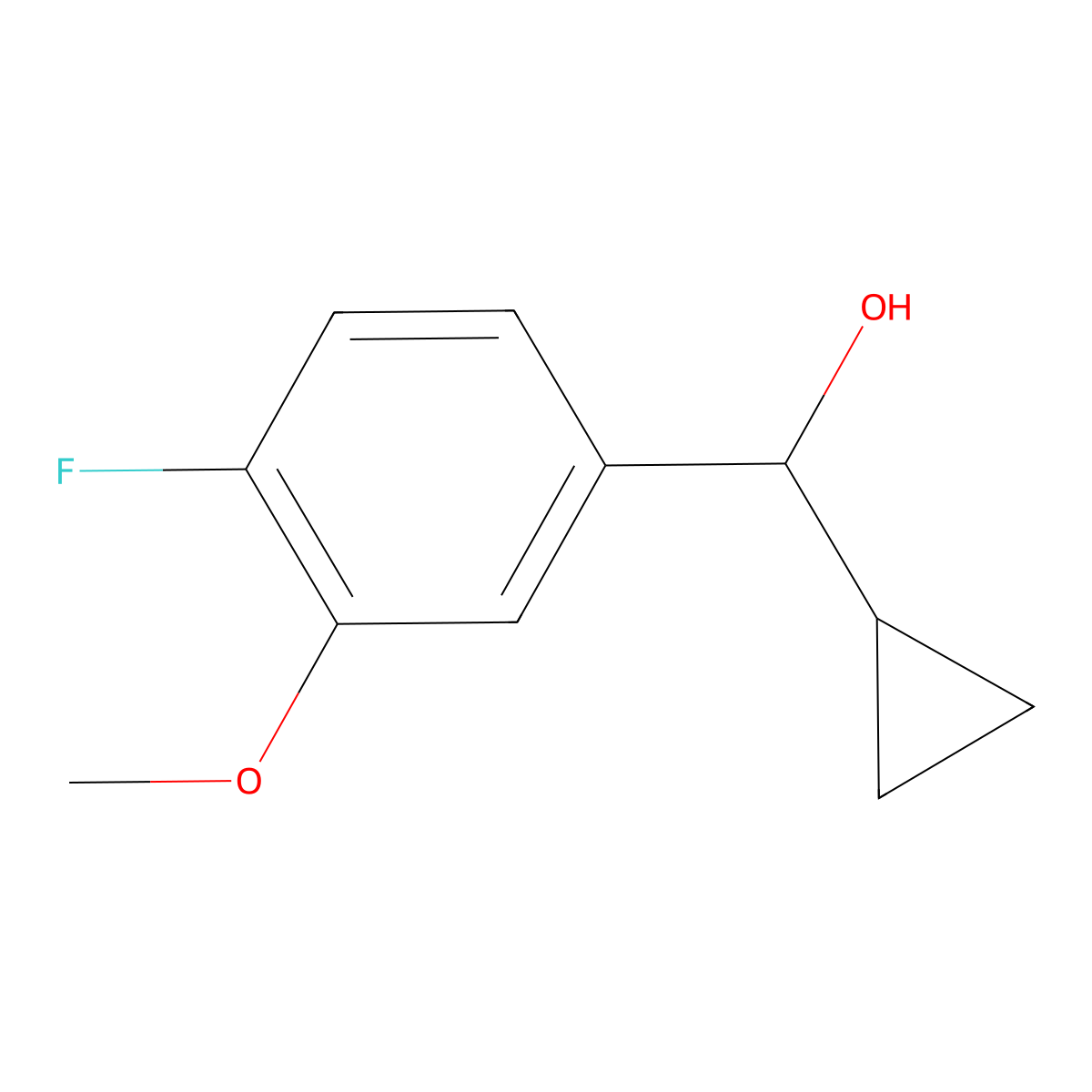 alpha-Cyclopropyl-4-fluoro-3-methoxybenZenemethanol molecular structure, CAS 1595910-76-1