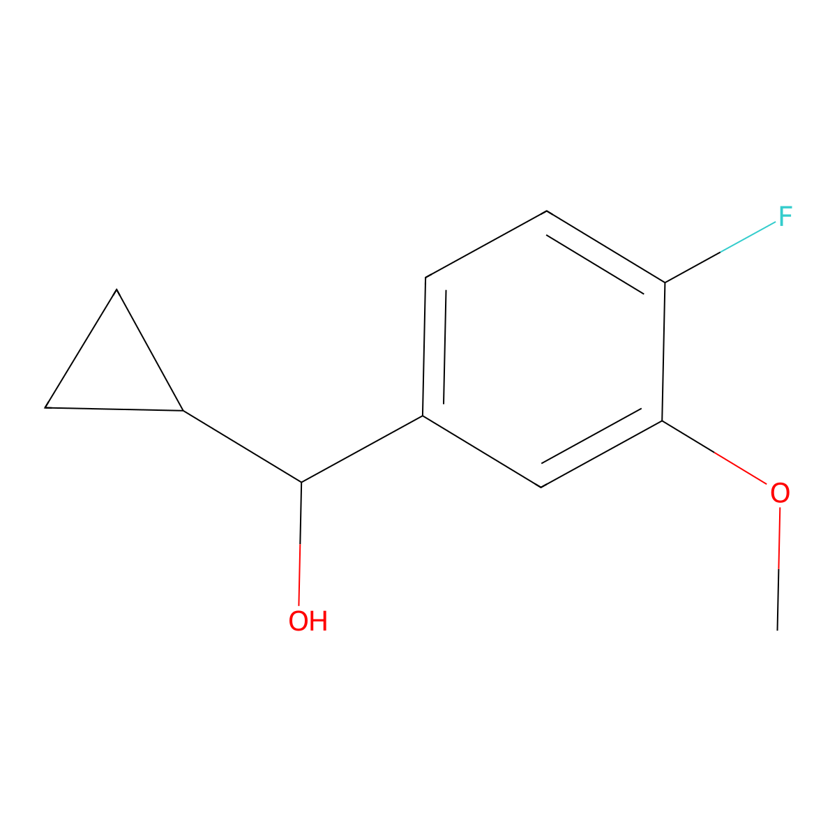 alpha-Cyclopropyl-4-fluoro-3-methoxybenZenemethanol molecular structure, CAS 1595910-76-1