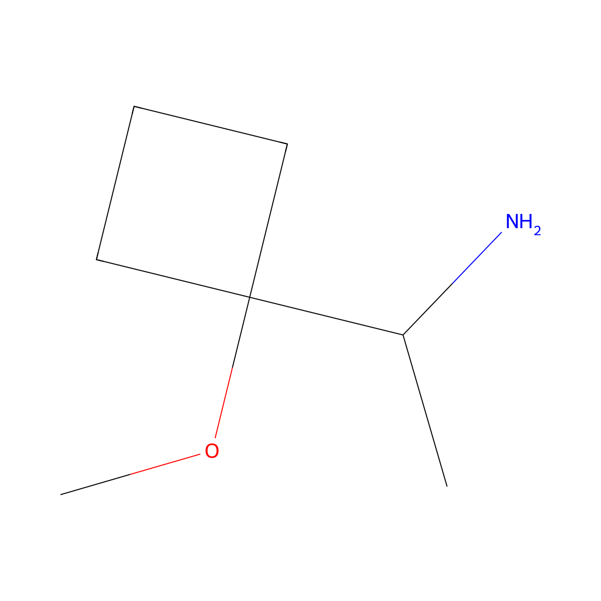 1-(1-Methoxycyclobutyl)ethan-1-amine molecular structure, CAS 1595919-41-7
