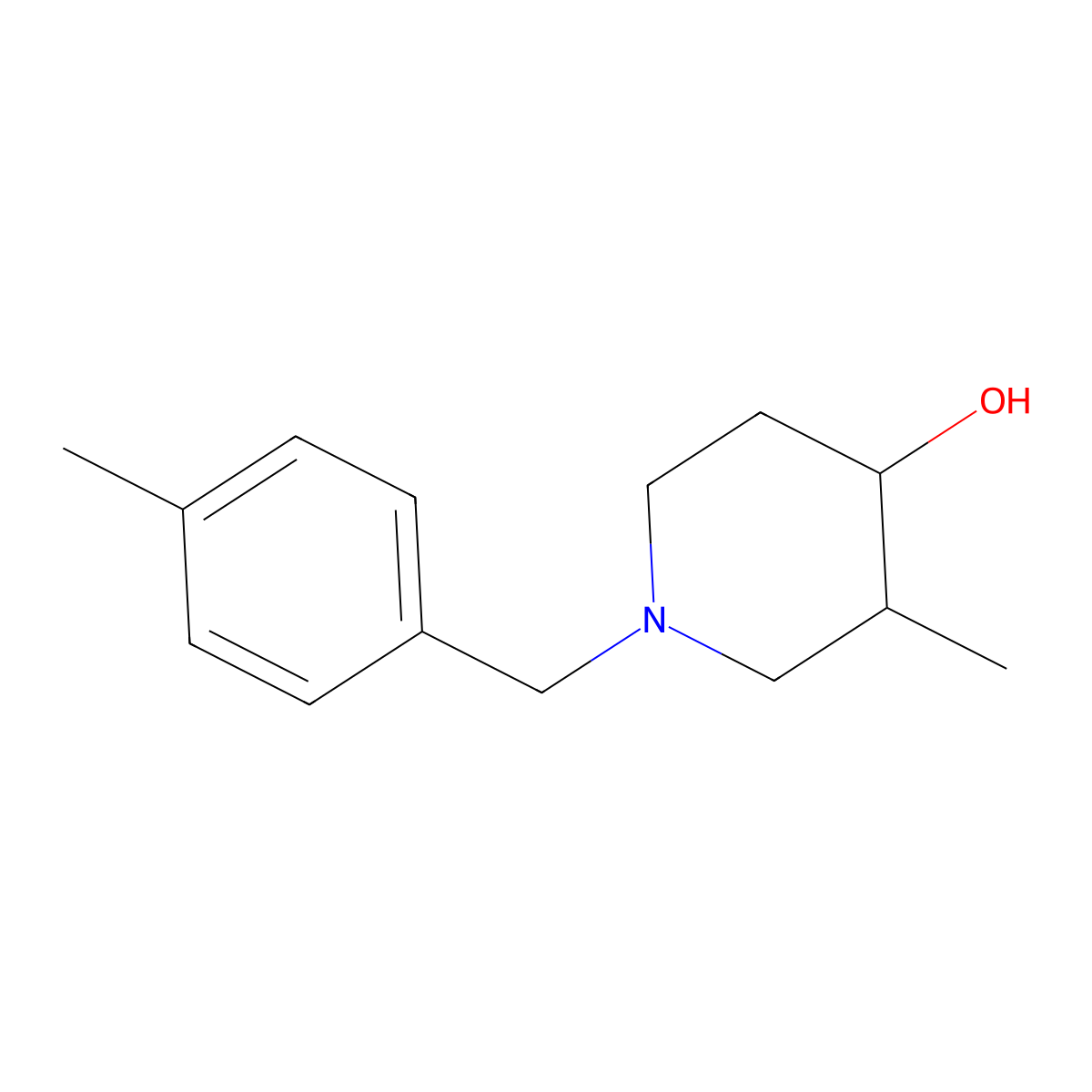 3-Methyl-1-(4-methylbenzyl)piperidin-4-ol molecular structure, CAS 1595922-94-3