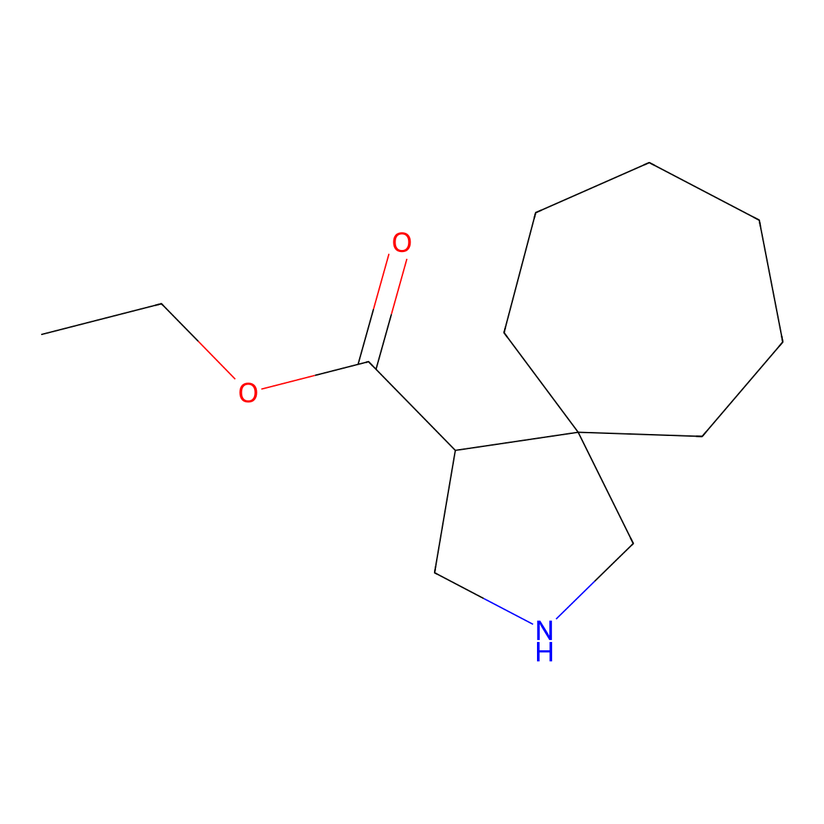 Ethyl 2-azaspiro[4.6]undecane-4-carboxylate molecular structure, CAS 1595925-53-3