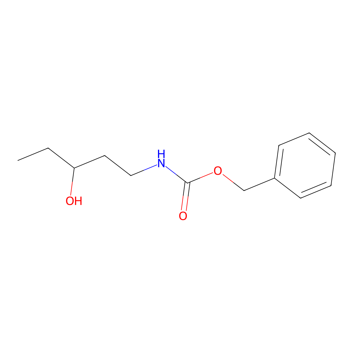 benzyl N-(3-hydroxypentyl)carbamate molecular structure, CAS 1595927-76-6