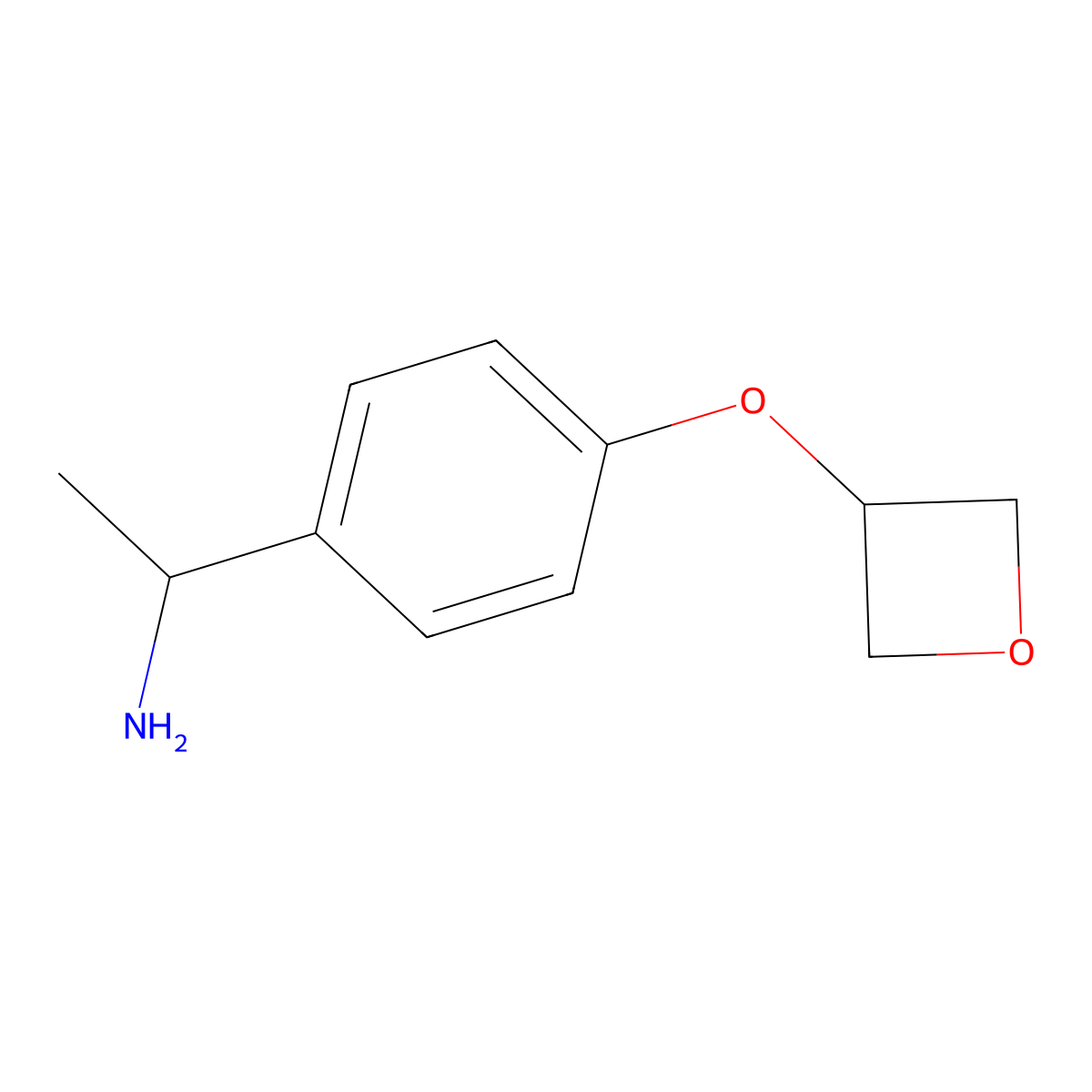 1-[4-(Oxetan-3-yloxy)phenyl]ethanamine molecular structure, CAS 1595933-23-5