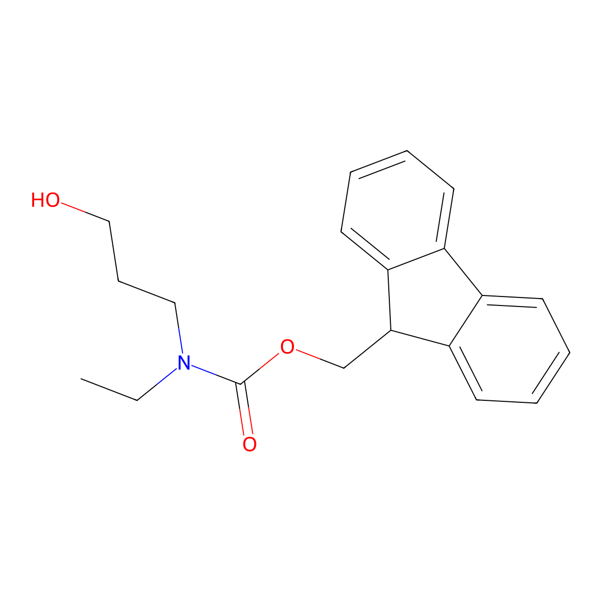 (9H-fluoren-9-yl)methyl N-ethyl-N-(3-hydroxypropyl)carbamate molecular structure, CAS 1595956-21-0