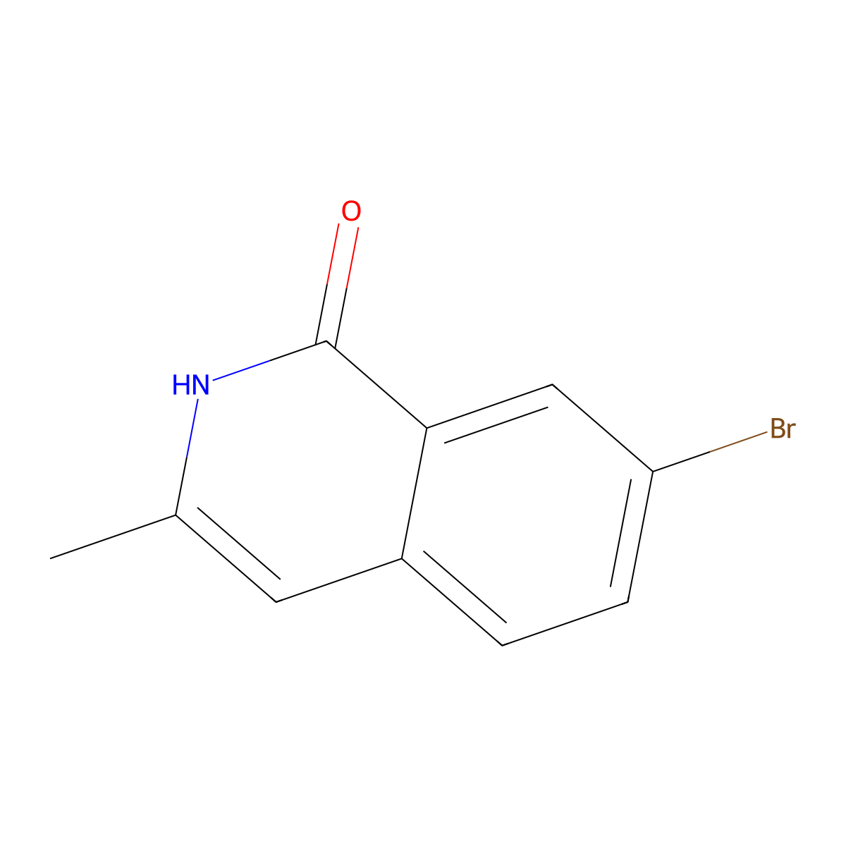 7-Bromo-3-methyl-1,2-dihydroisoquinolin-1-one molecular structure, CAS 1595959-15-1