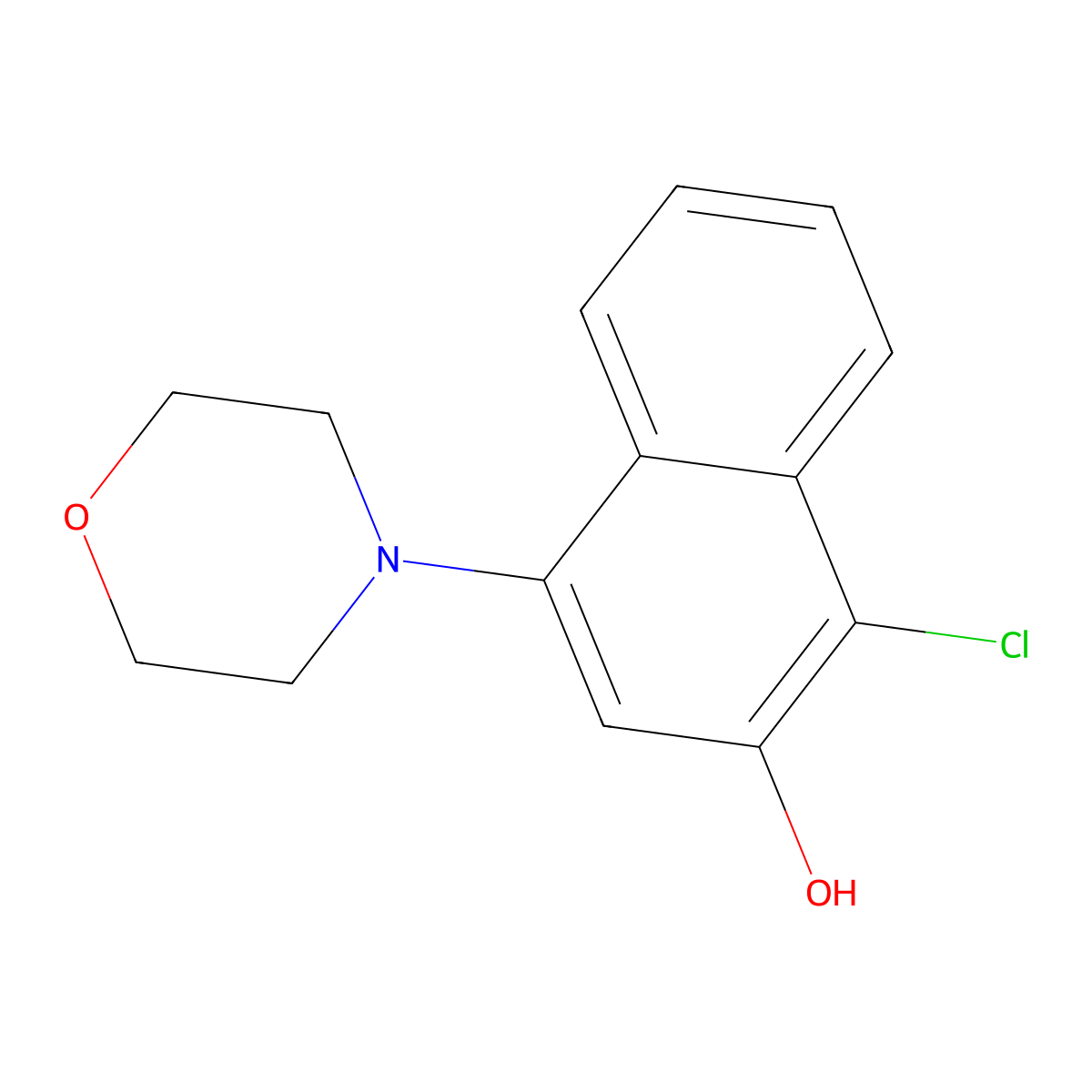 1-Chloro-4-morpholin-4-yl-2-naphthol molecular structure, CAS 159596-04-0