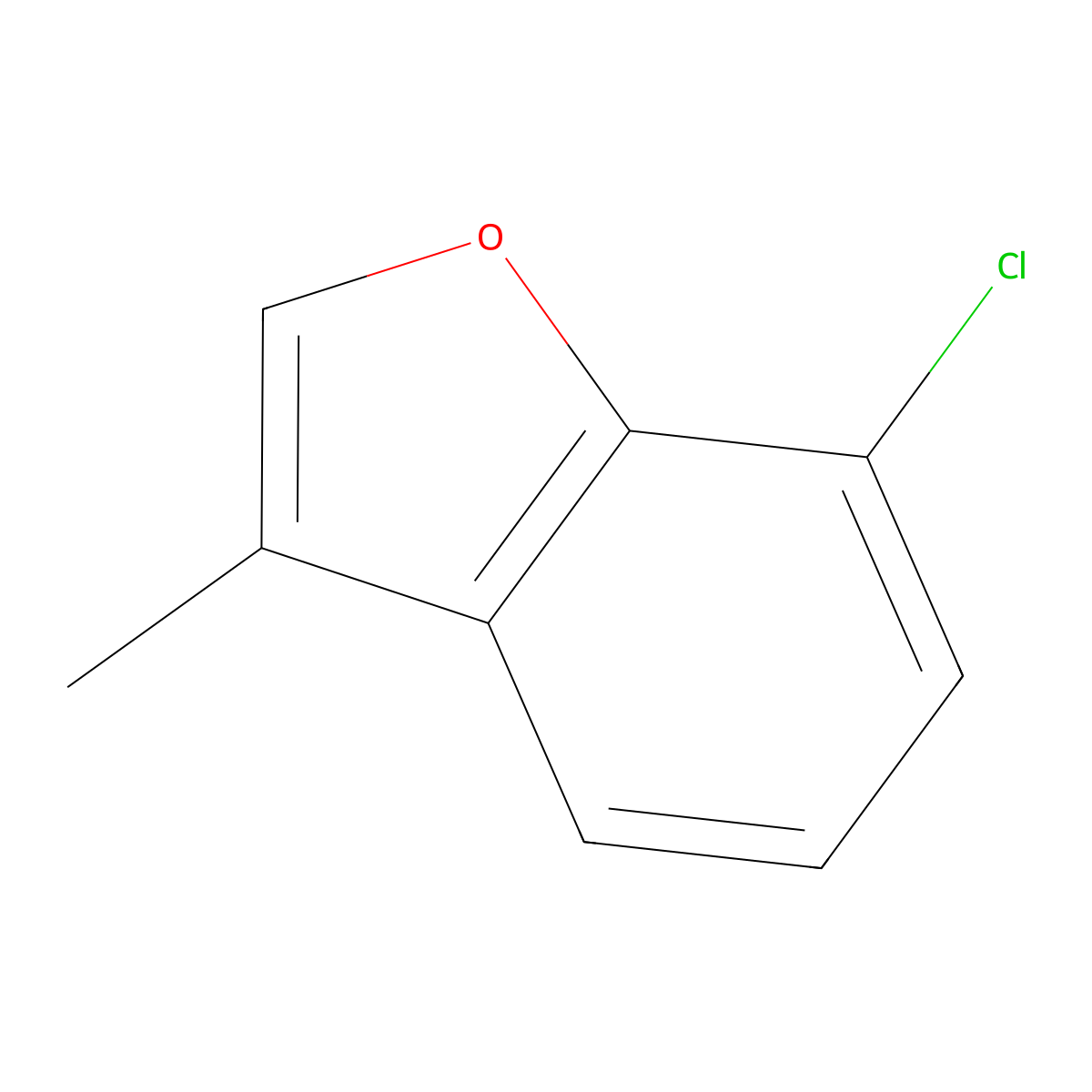 7-Chloro-3-methyl-1-benzofuran molecular structure, CAS 1595965-00-6