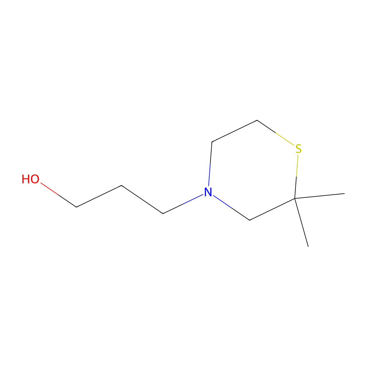 3-(2,2-Dimethylthiomorpholin-4-yl)propan-1-ol molecular structure, CAS 1595980-71-4