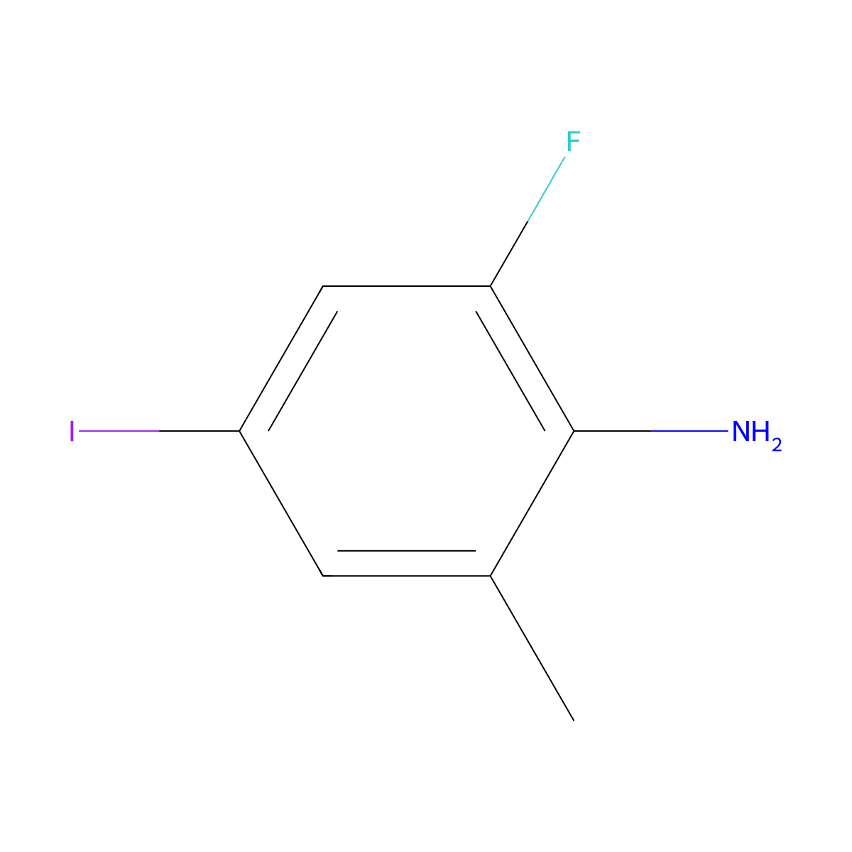 2-Fluoro-4-iodo-6-methylaniline molecular structure, CAS 1595991-19-7
