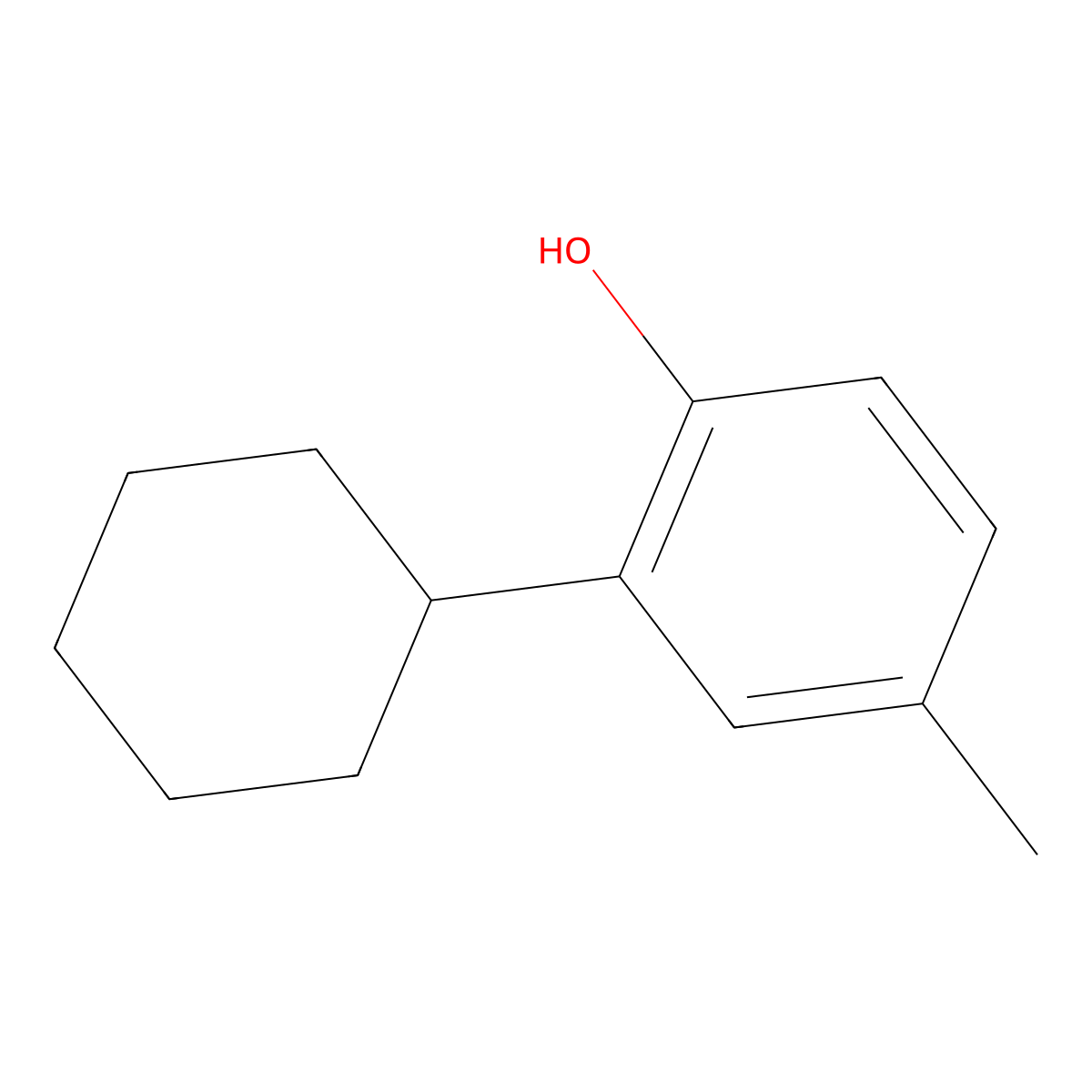 2-Cyclohexyl-p-cresol molecular structure, CAS 1596-09-4