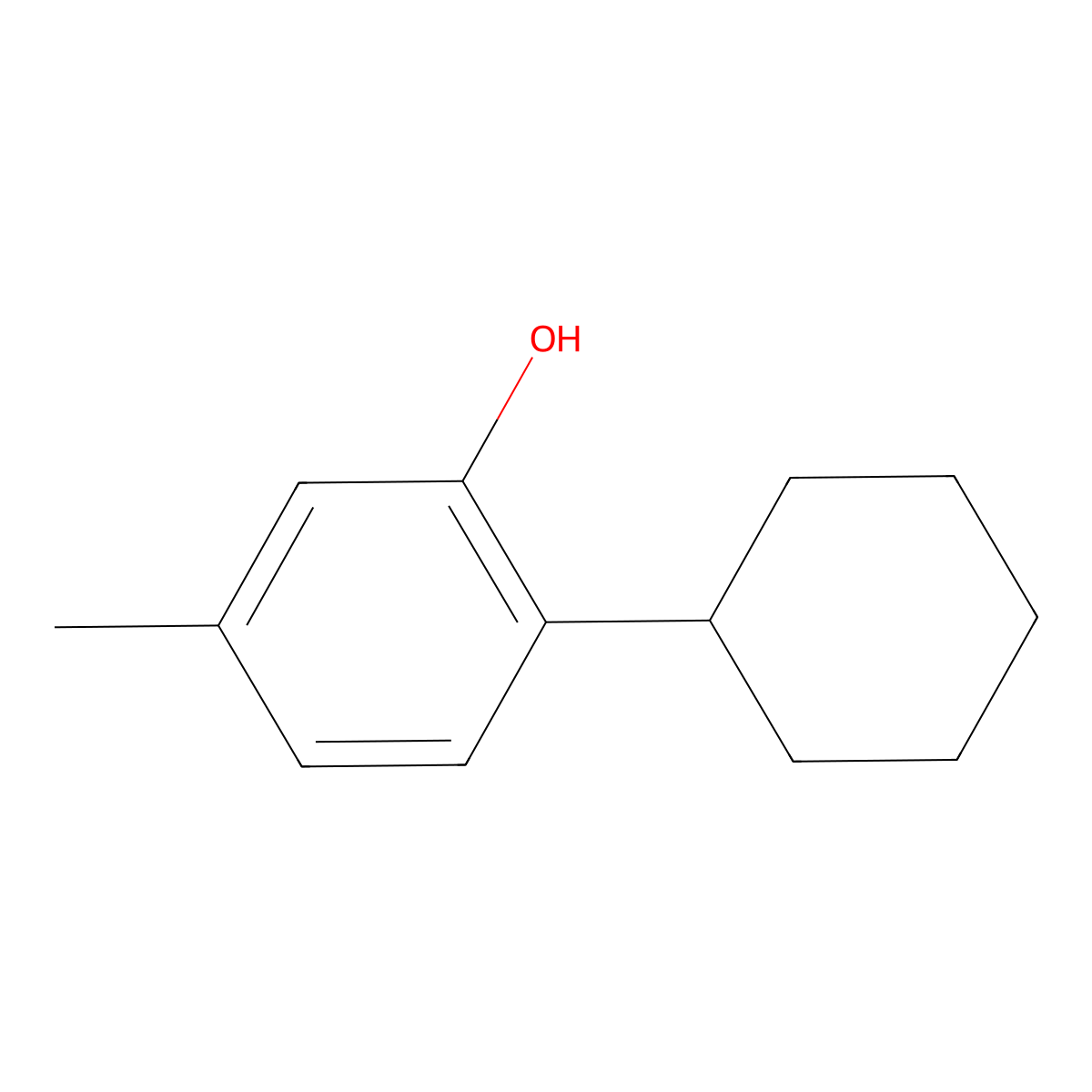 2-Cyclohexyl-5-methylphenol molecular structure, CAS 1596-13-0