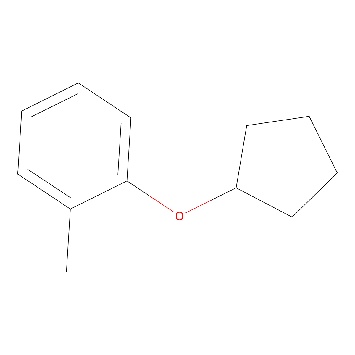 1-(Cyclopentyloxy)-2-methylbenzene molecular structure, CAS 1596-17-4