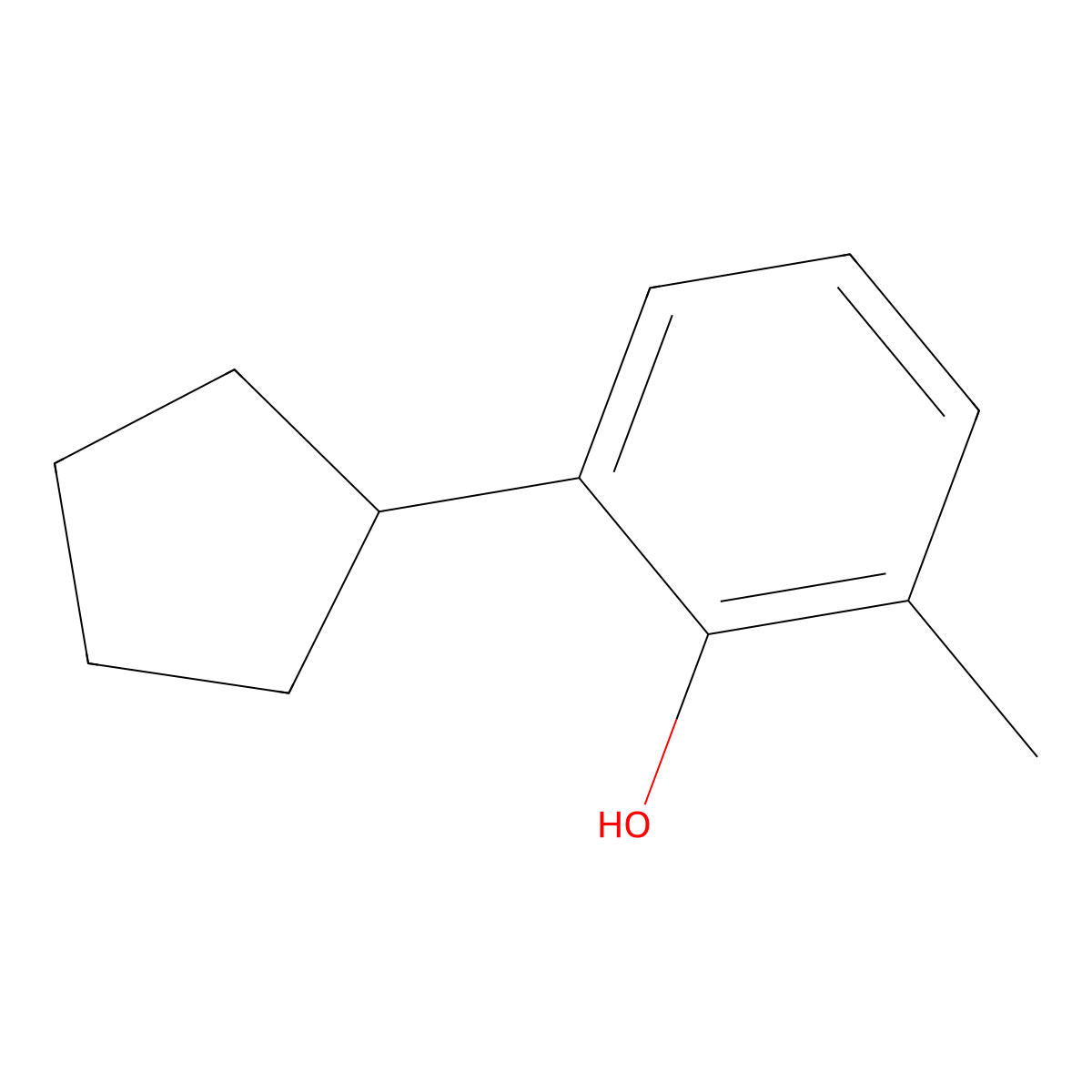 6-Cyclopentyl-o-cresol molecular structure, CAS 1596-19-6