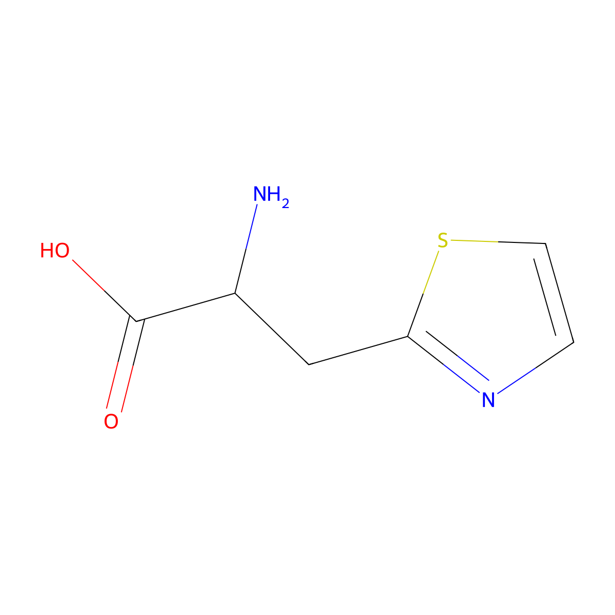 beta-(2-Thiazolyl)-DL-alanine molecular structure, CAS 1596-65-2