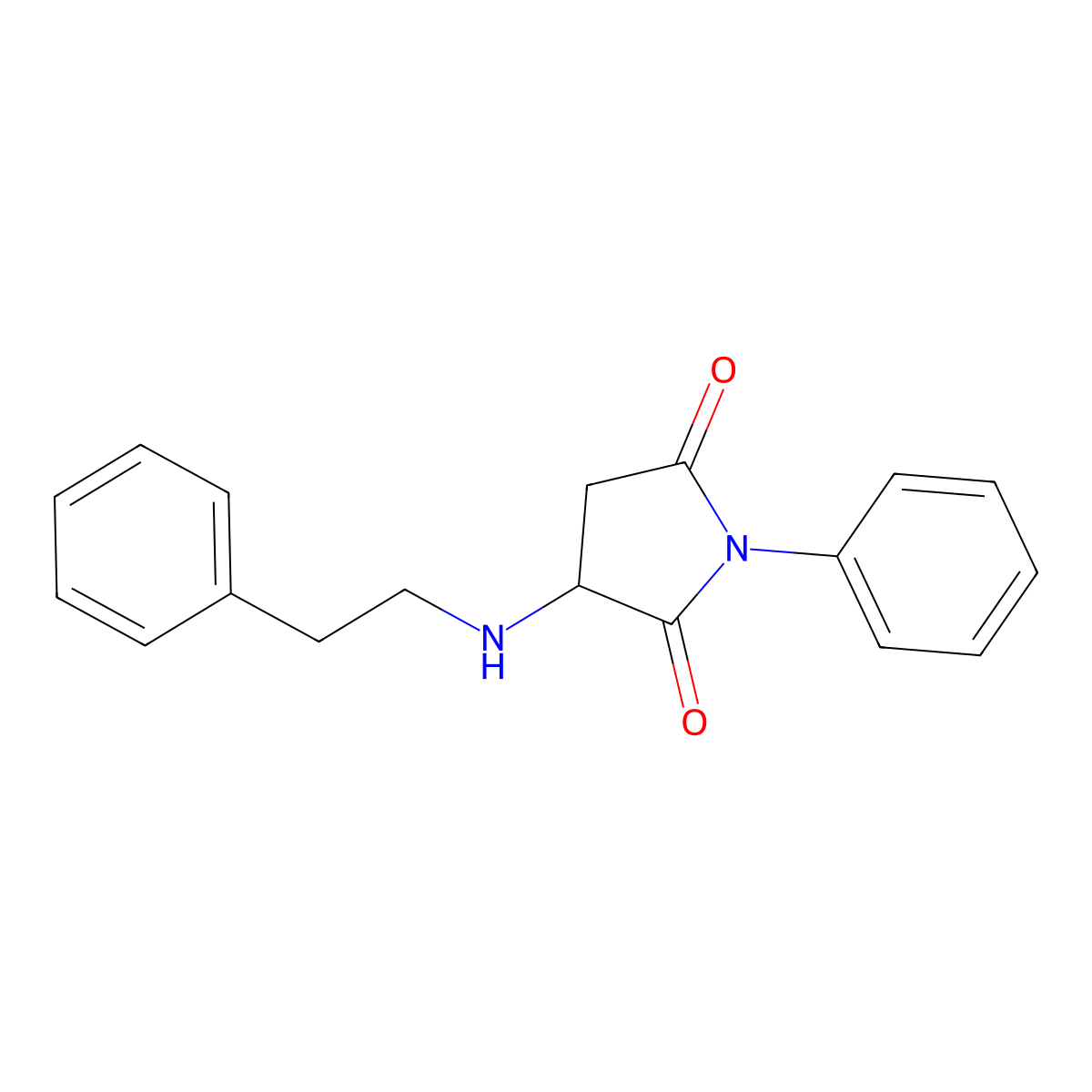 1-Phenyl-3-[(2-phenylethyl)amino]-2,5-pyrrolidinedione molecular structure, CAS 159600-88-1