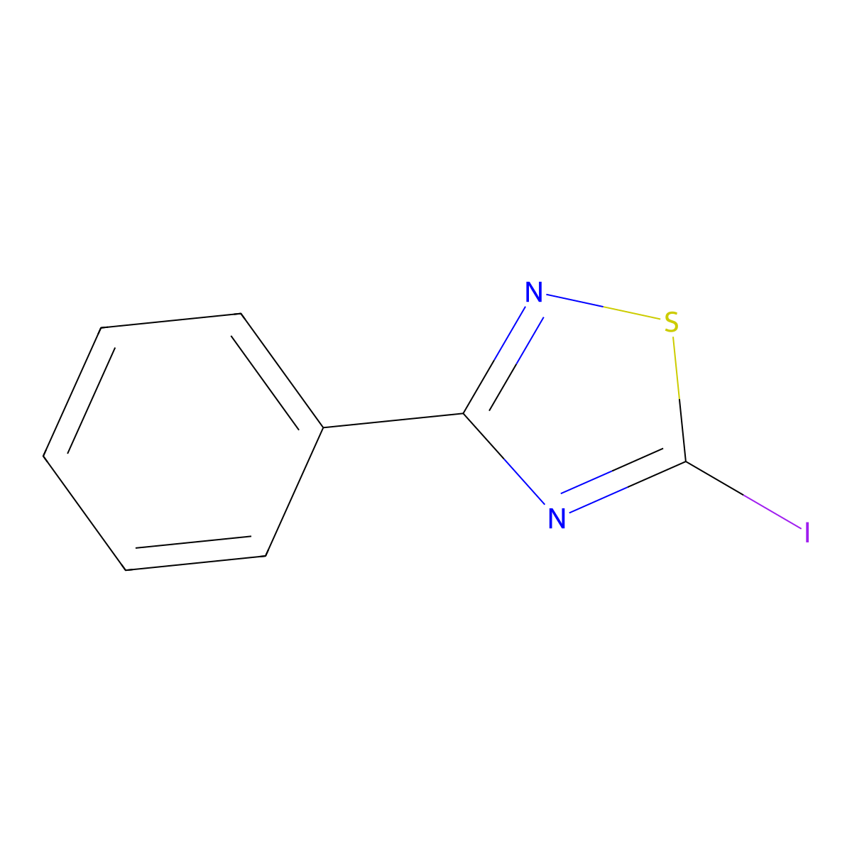 5-Iodo-3-phenyl-1,2,4-thiadiazole molecular structure, CAS 1596000-16-6