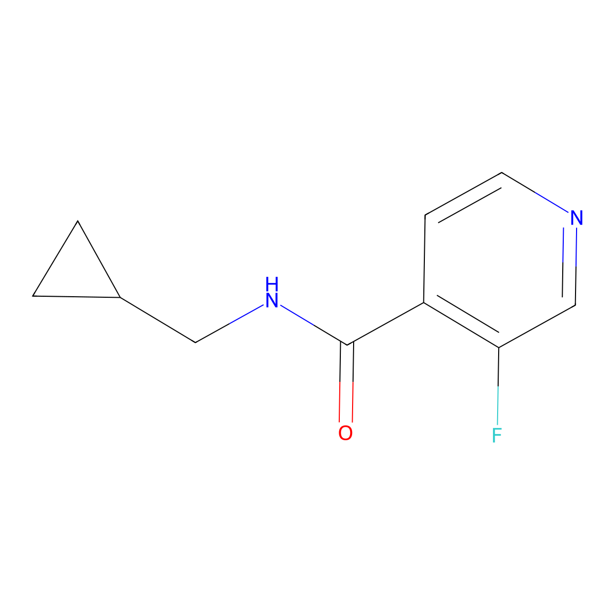 N-(cyclopropylmethyl)-3-fluoroisonicotinamide molecular structure, CAS 1596007-96-3