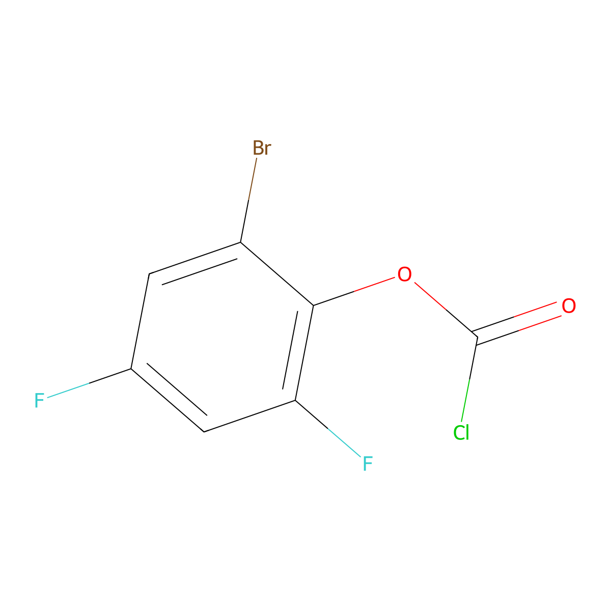 2-Bromo-4,6-difluorophenyl chloroformate molecular structure, CAS 1596009-69-6