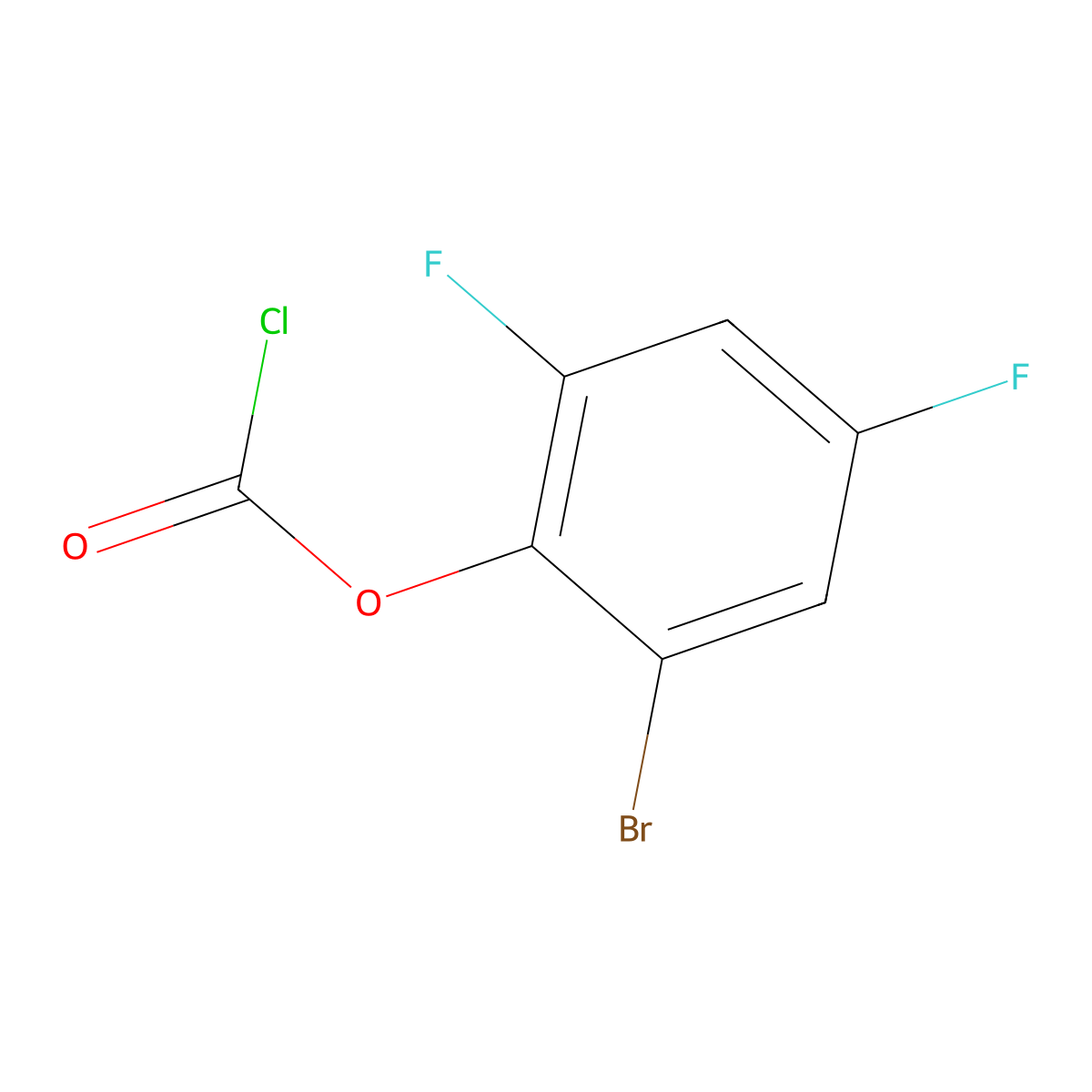 2-Bromo-4,6-difluorophenyl chloroformate molecular structure, CAS 1596009-69-6