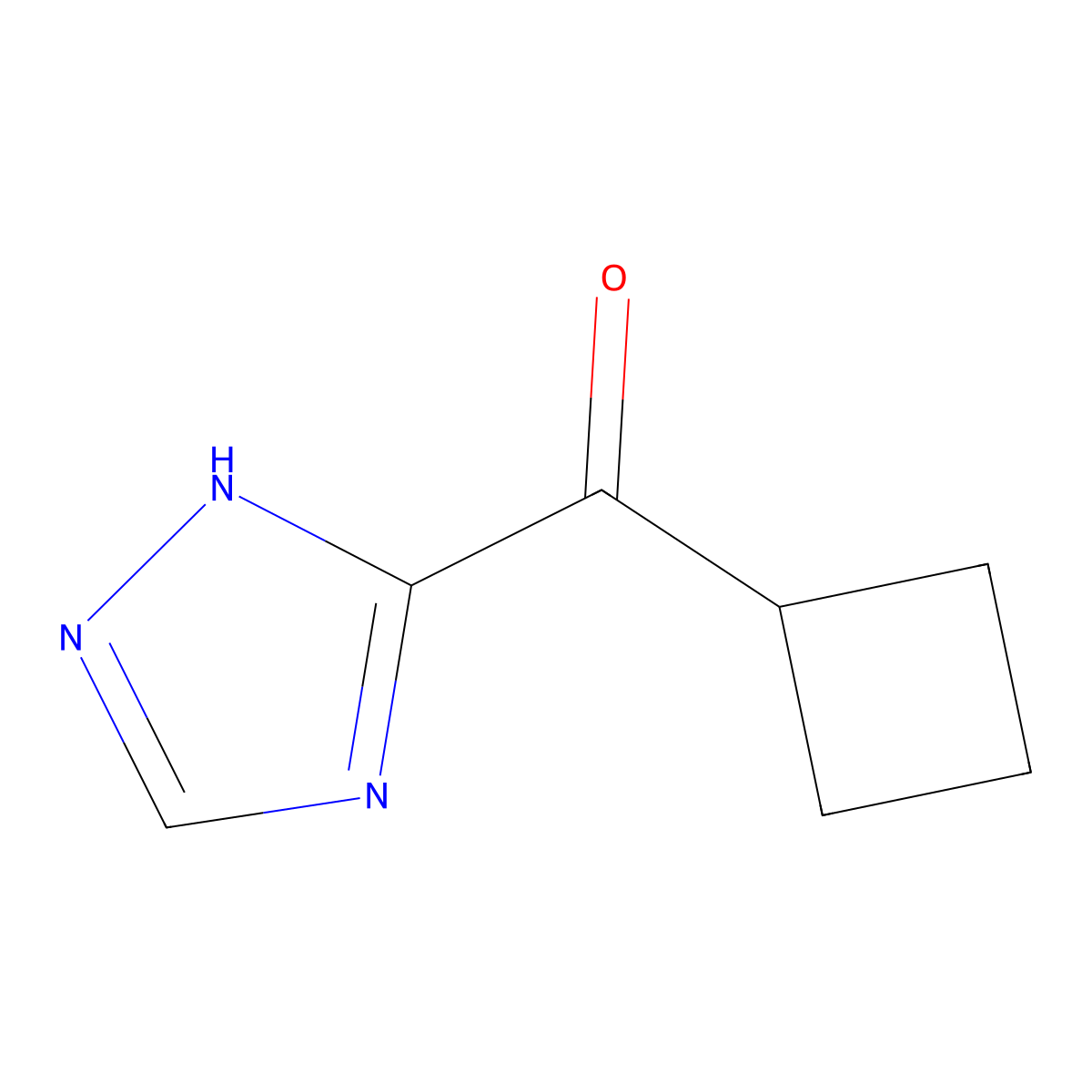 3-cyclobutanecarbonyl-4H-1,2,4-triazole molecular structure, CAS 1596013-62-5
