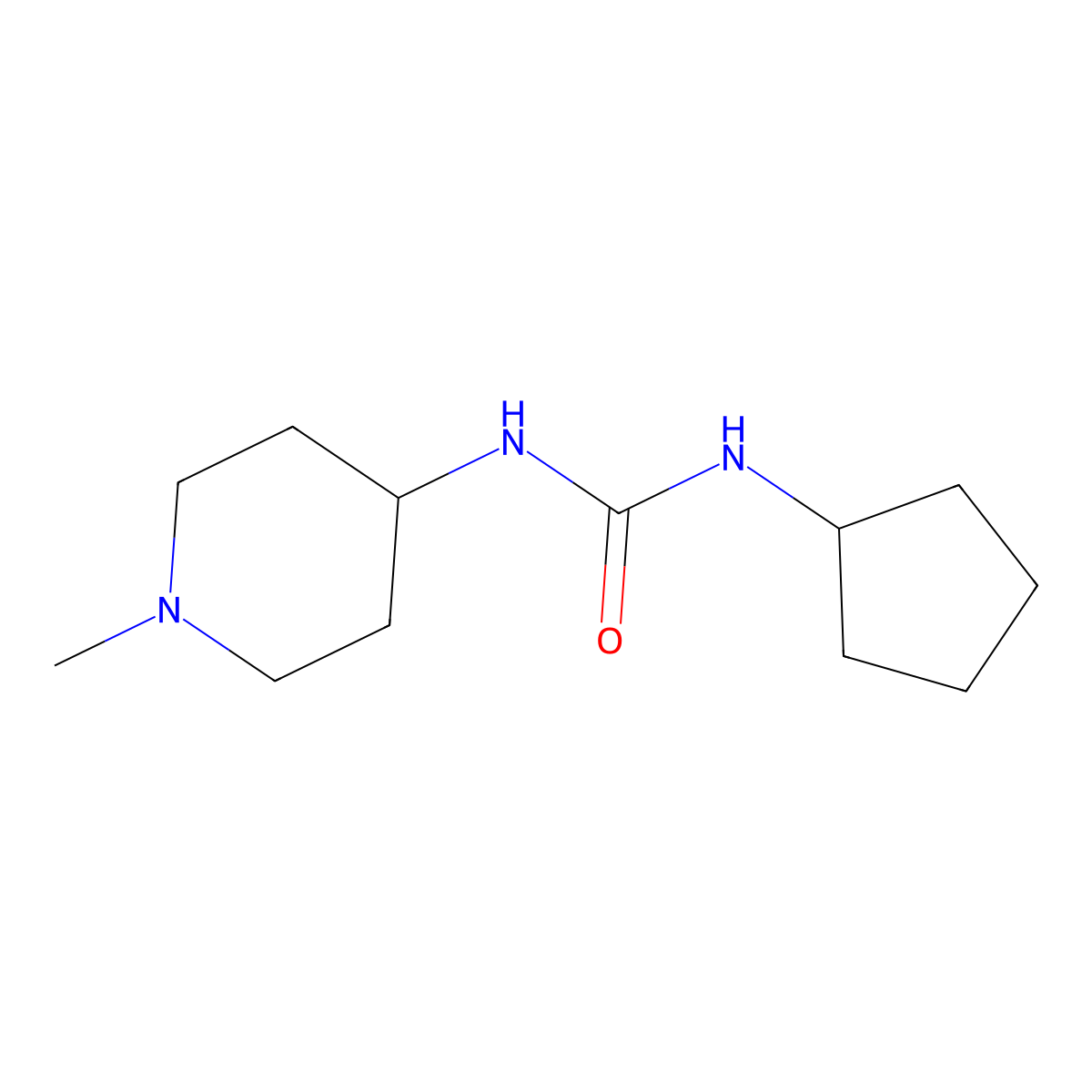1-Cyclopentyl-3-(1-methylpiperidin-4-yl)urea molecular structure, CAS 1596017-86-5