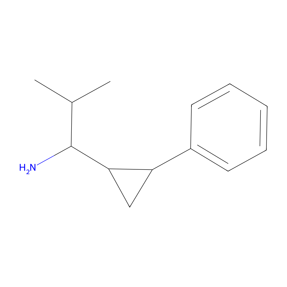 2-Methyl-1-(2-phenylcyclopropyl)propan-1-amine molecular structure, CAS 1596019-52-1